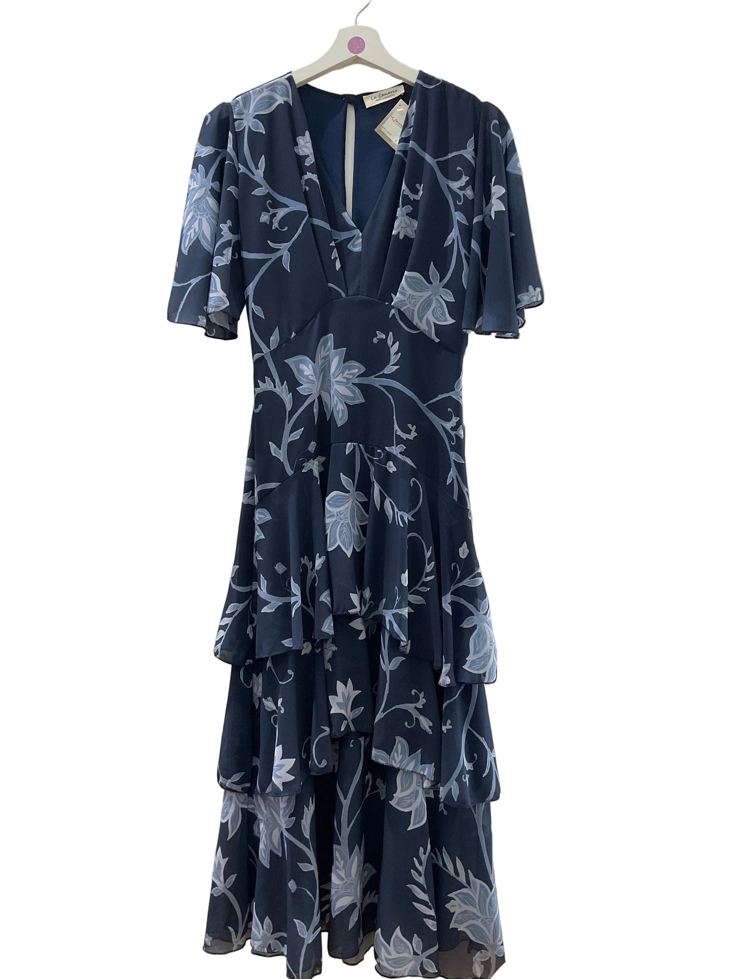 Vestido midi estampado floral azul
