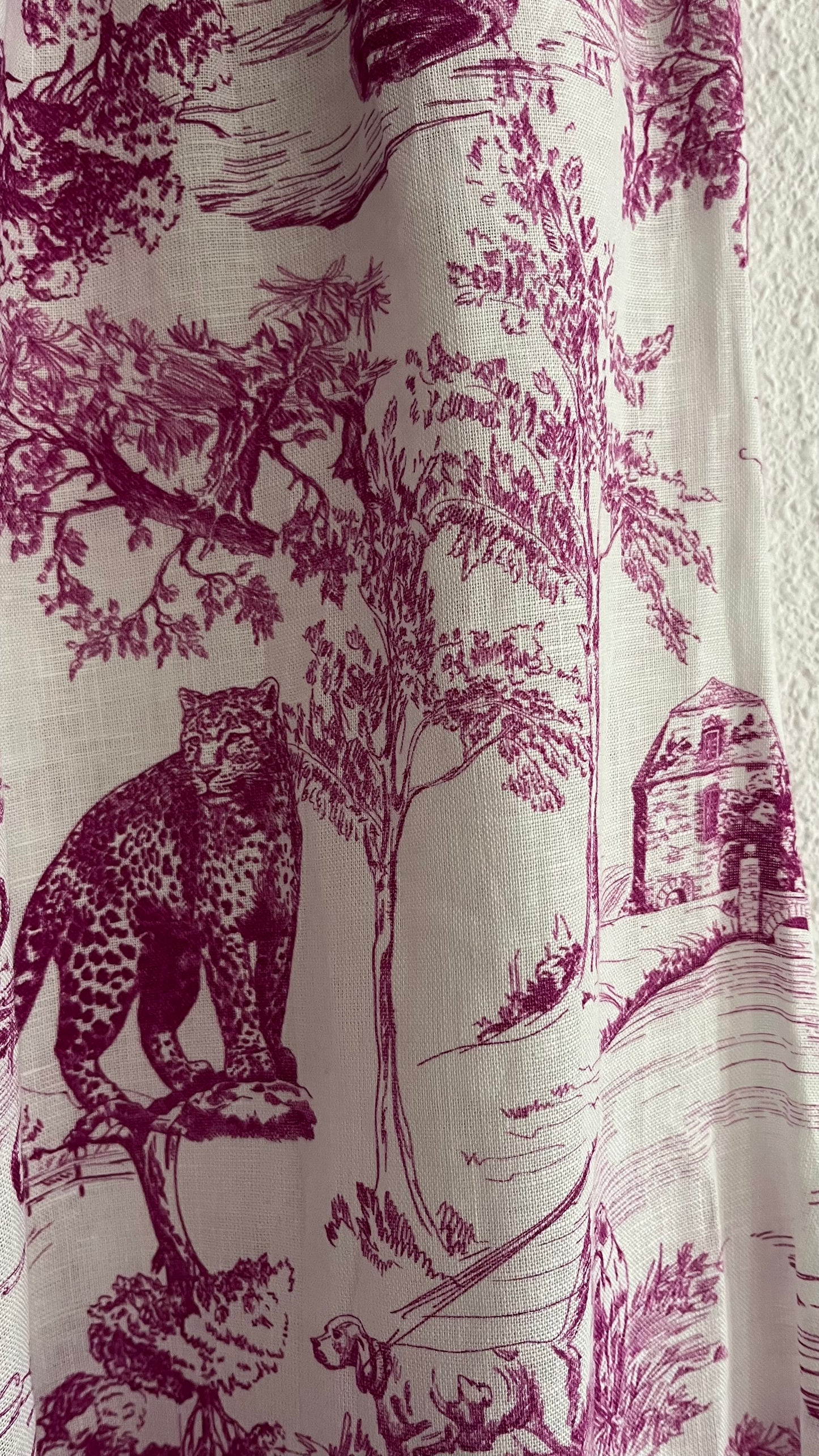 Pantalón estampado lino Toile de Jouy