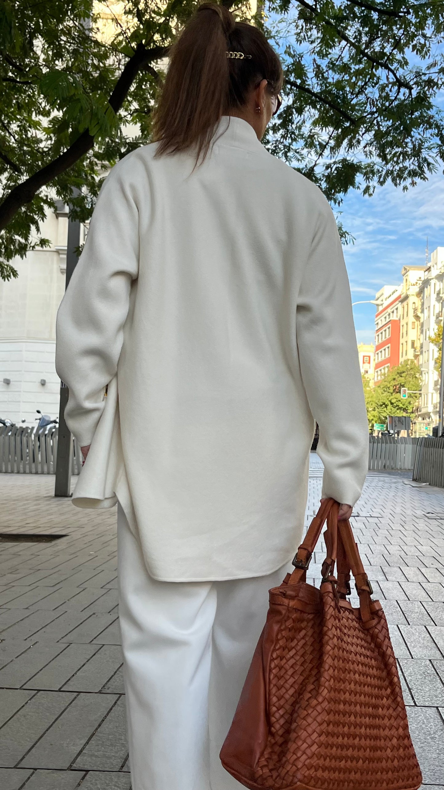 Chaqueta de punto cruda / burdeos.