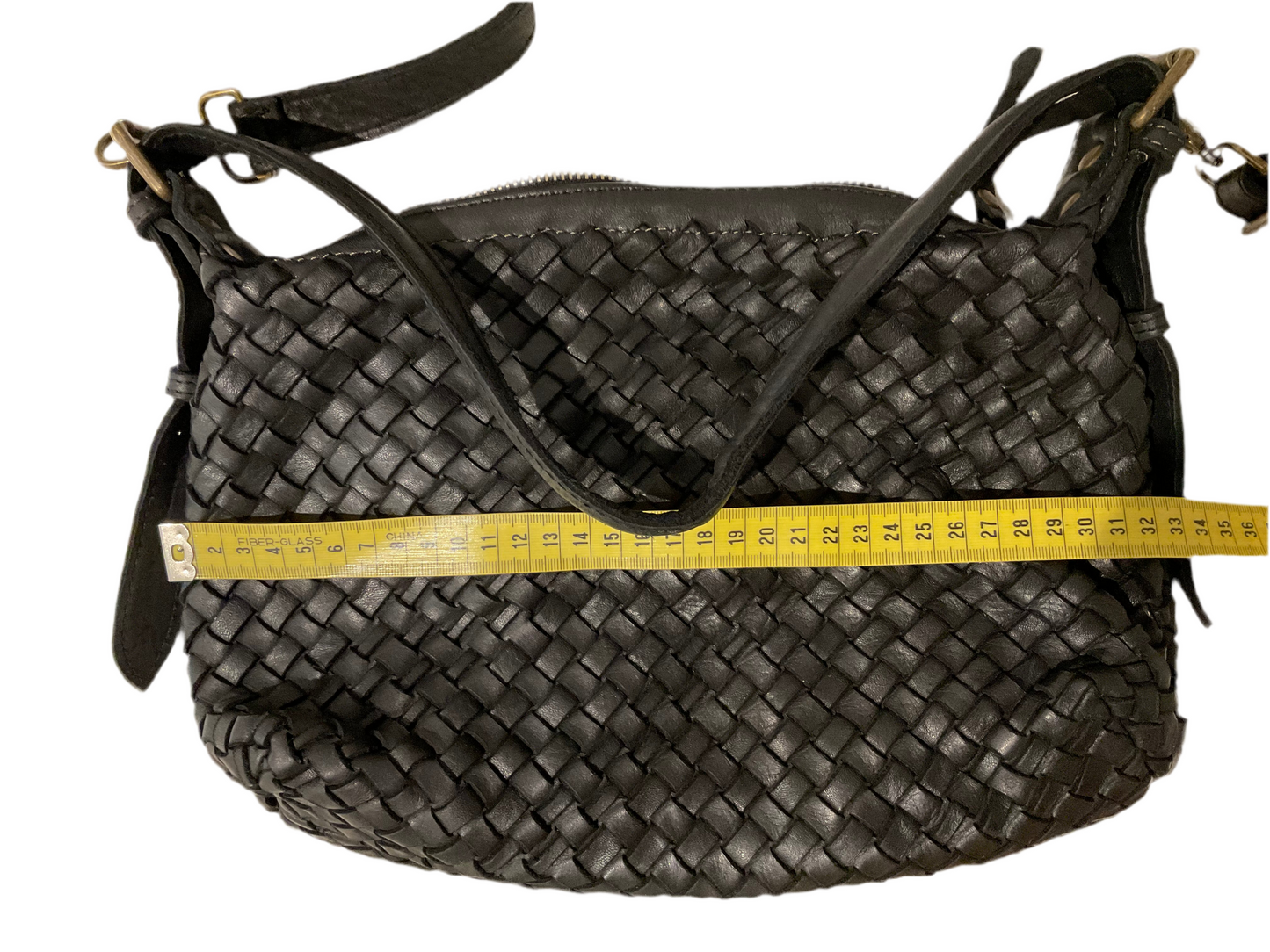 Bolso trenzado negro piel