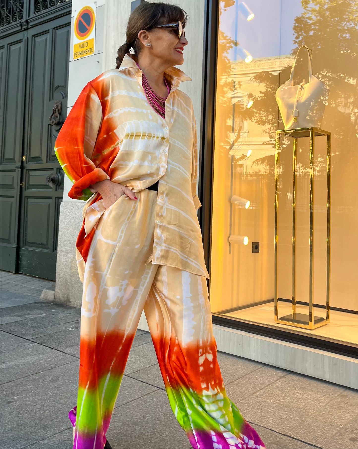 Camisa satén Tie-dye