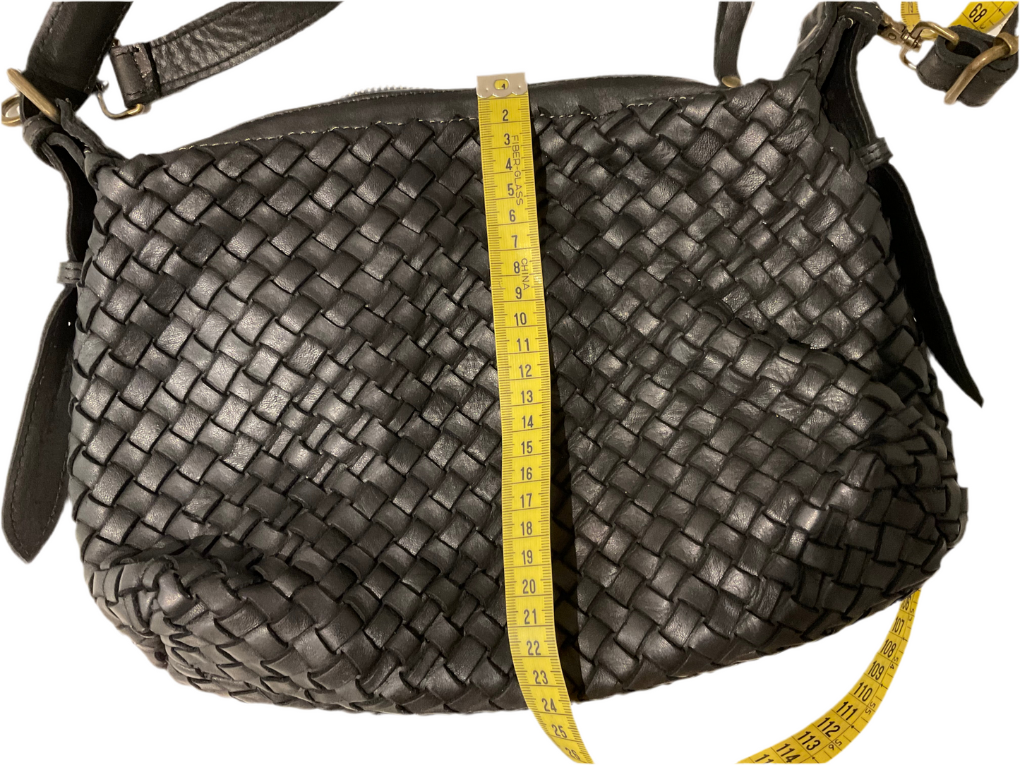 Bolso trenzado negro piel