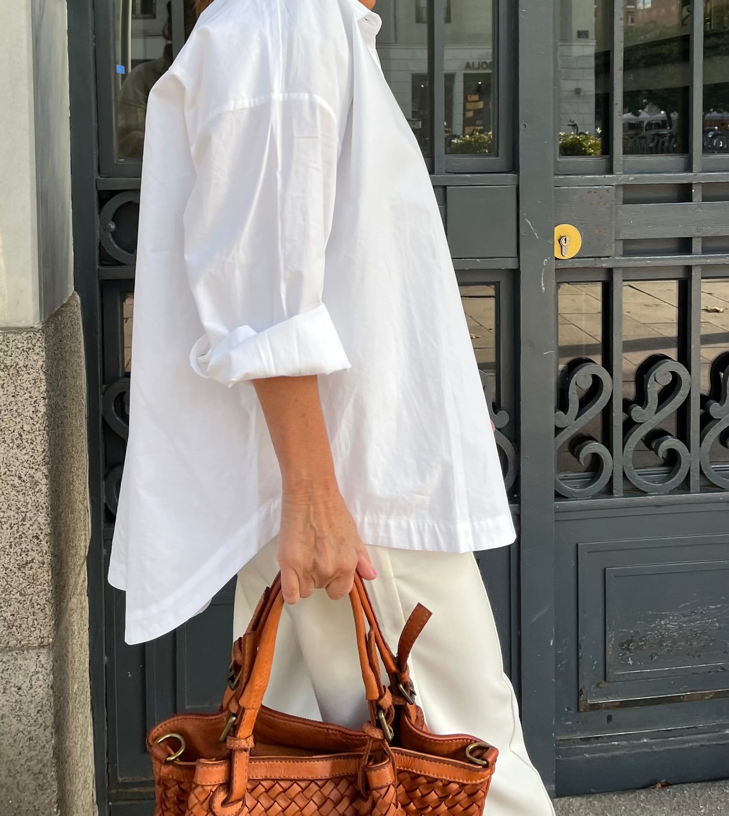 Maxi camisa Marrón / Blanca