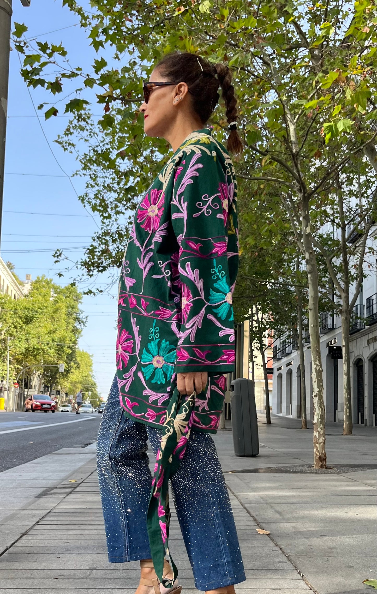 Chaqueta bordada multicolor