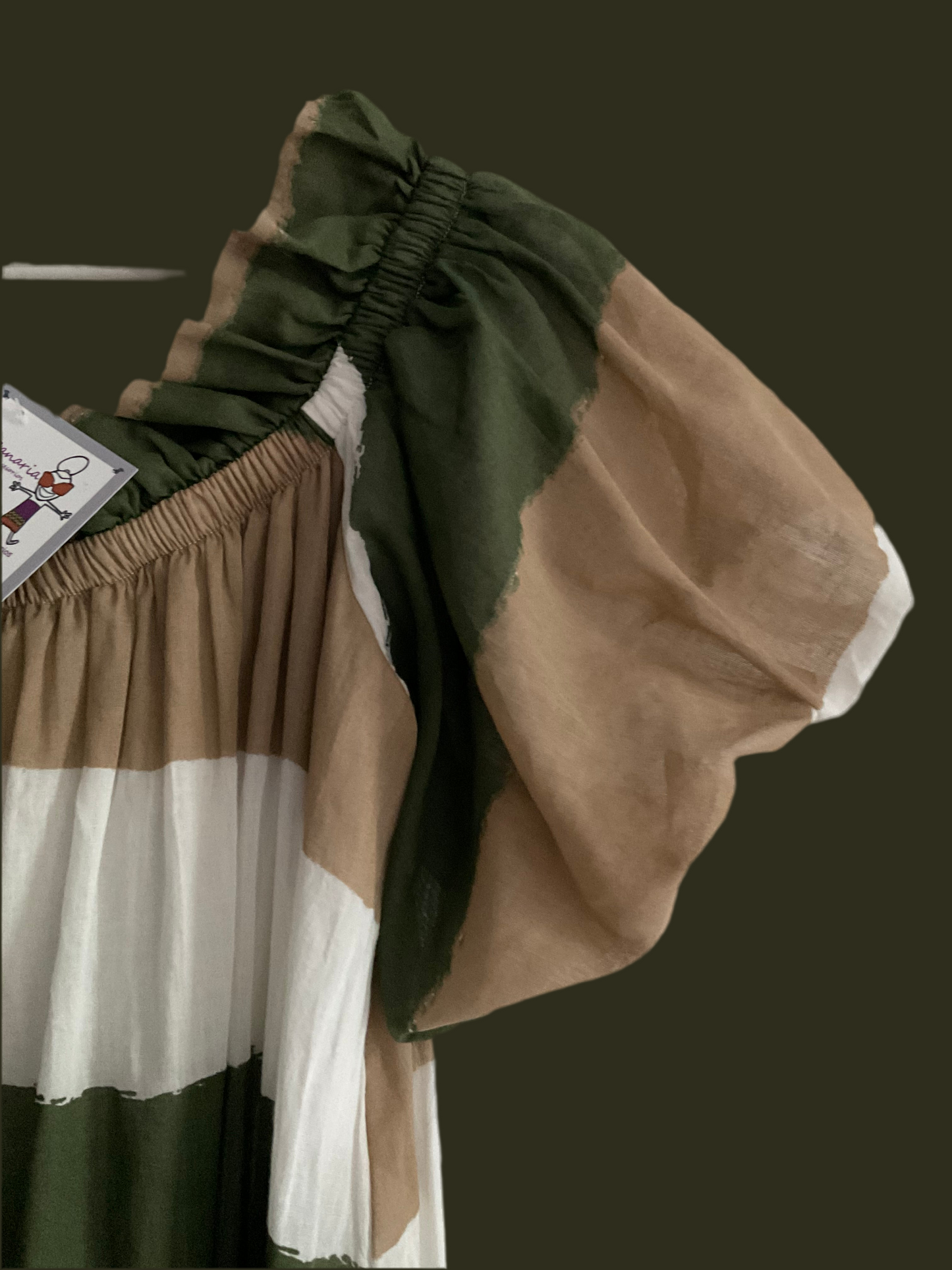 Vestido maxi de rayas en algodón