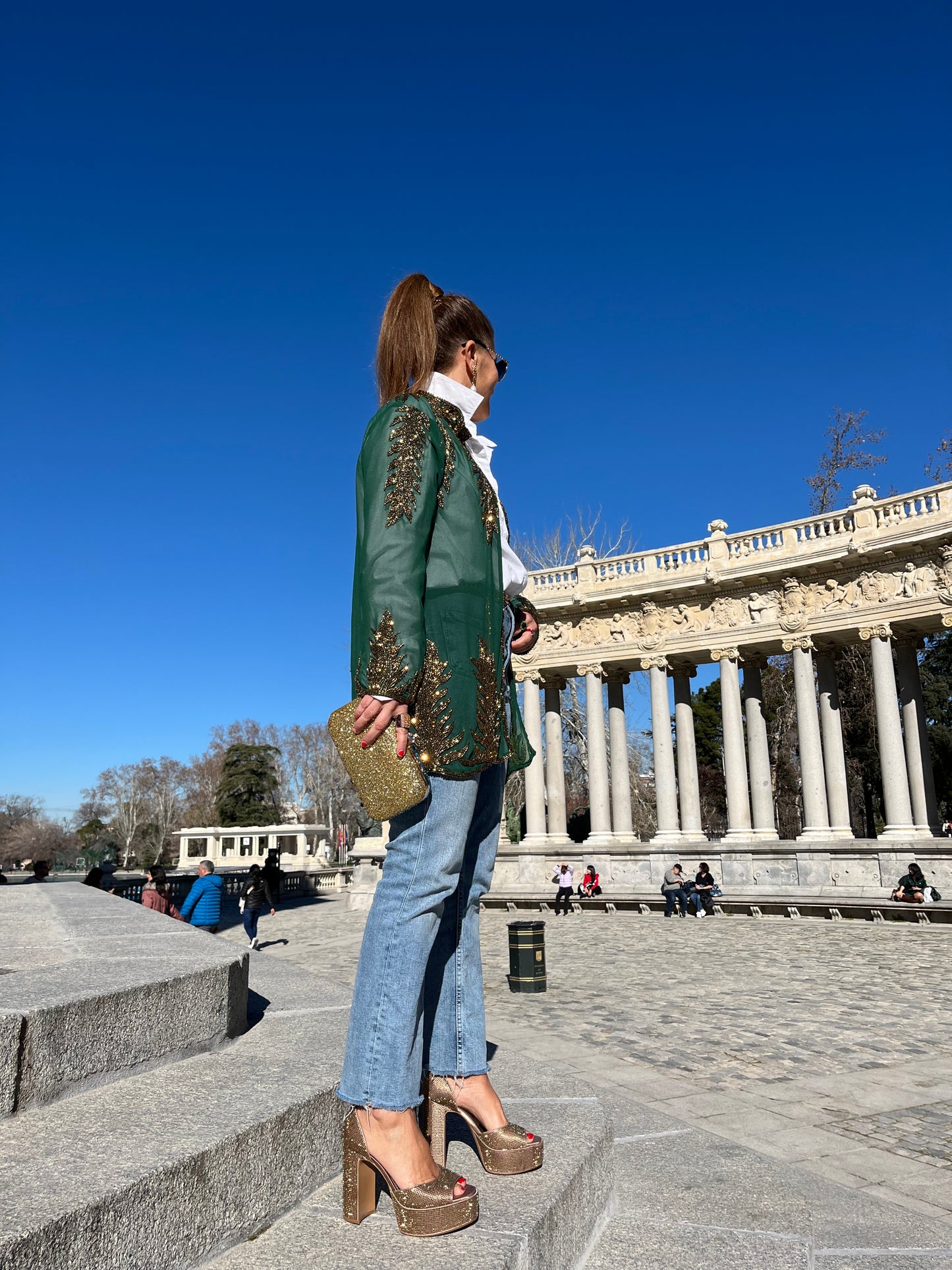 Chaqueta joya oro/verde botella