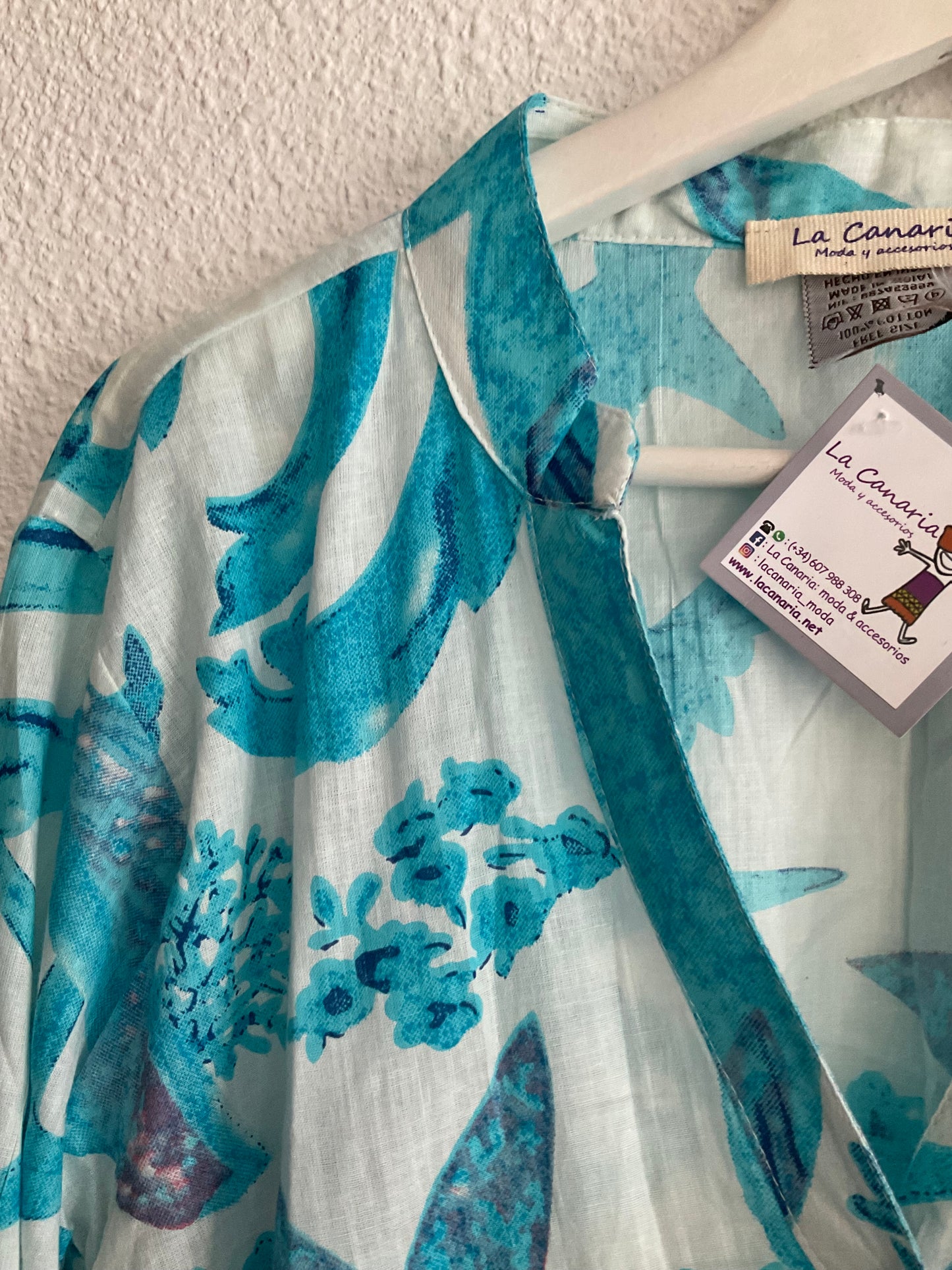 Vestido camisero estampado marino