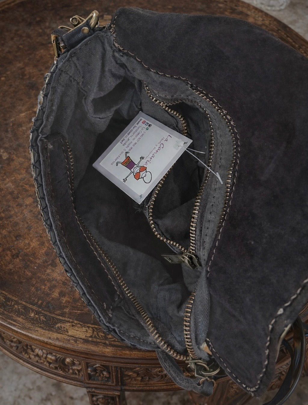 Bolso bandolera trenzado negro