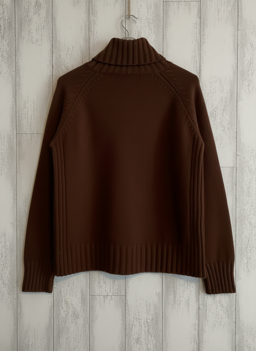 Jersey cuello vuelto chocolate