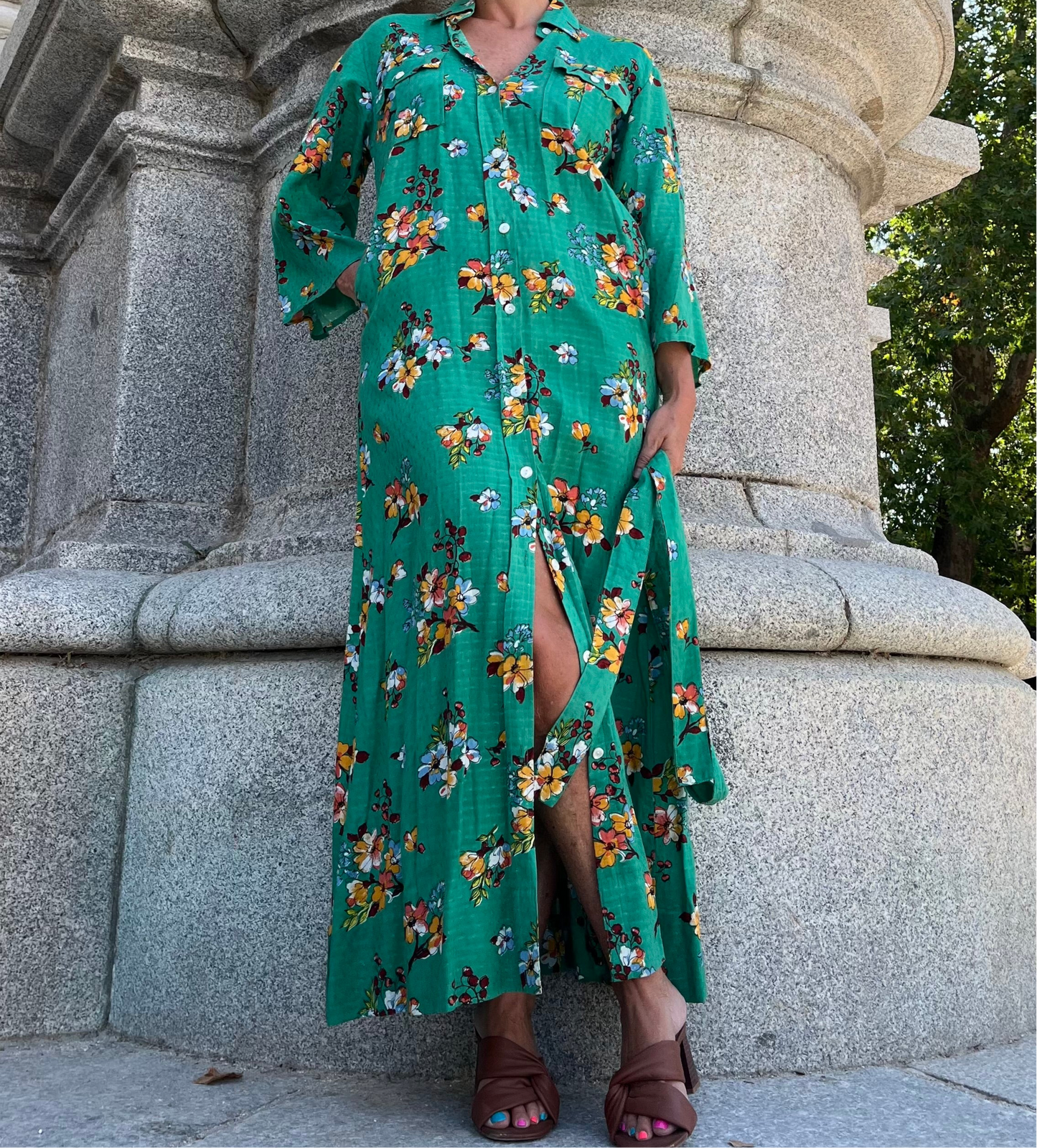 Vestido camisero estampado floral