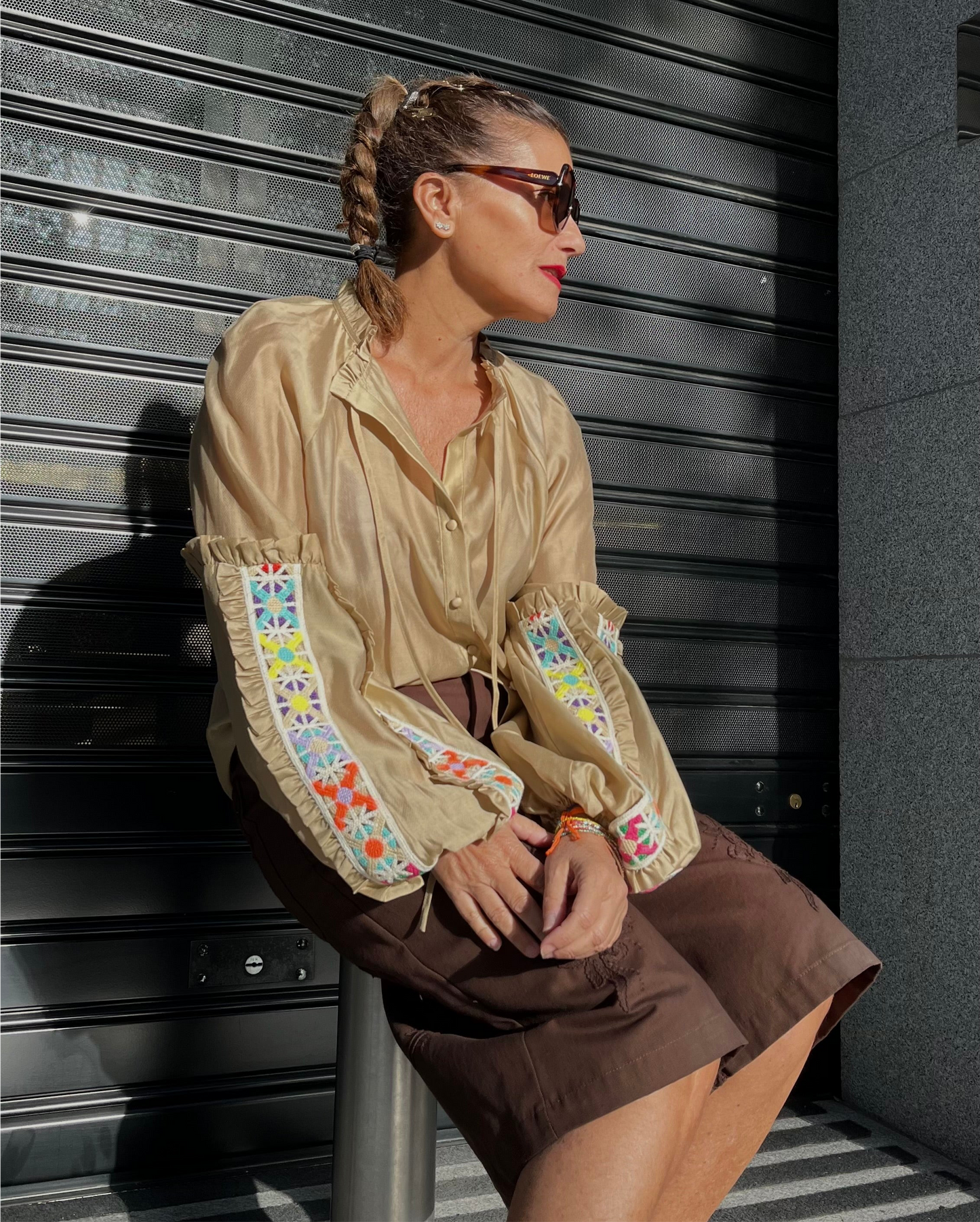 Camisa Tencel manga abullonada