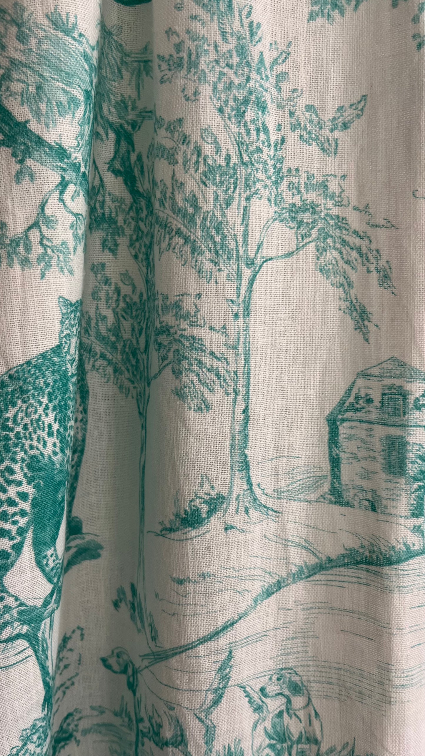Pantalón de lino estampado Toile de Jouy
