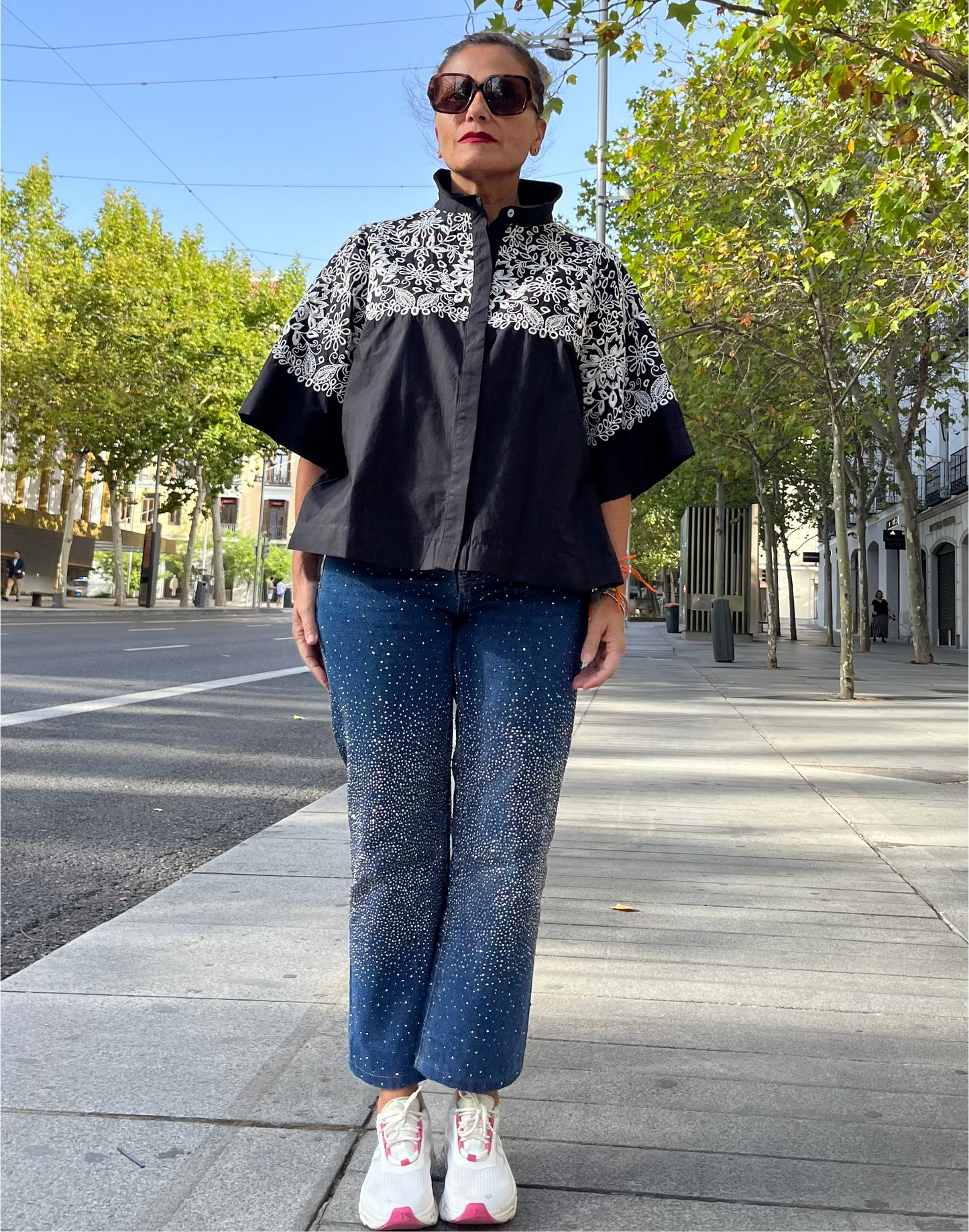 Camisa algodón bordada