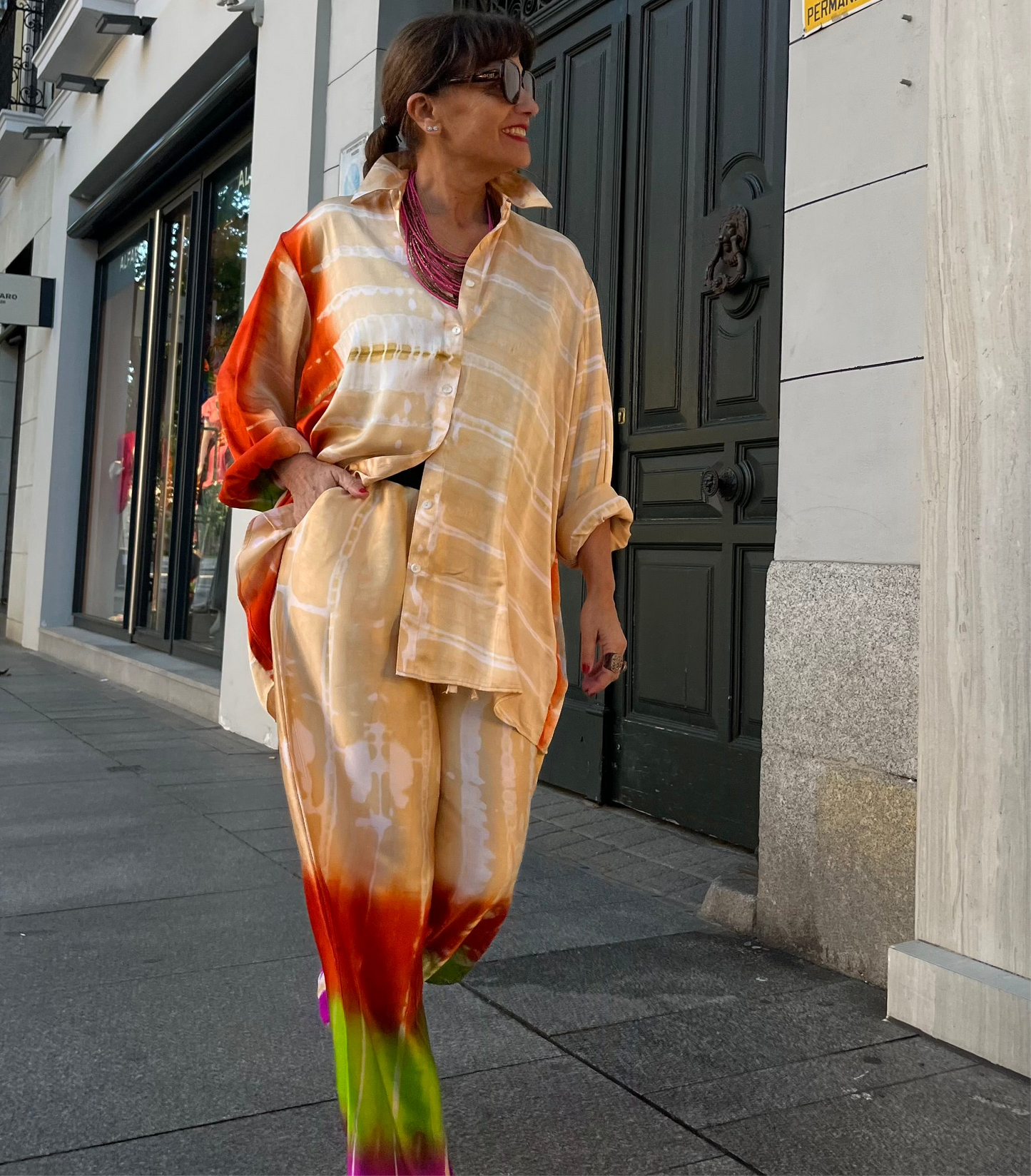 Camisa satén Tie-dye