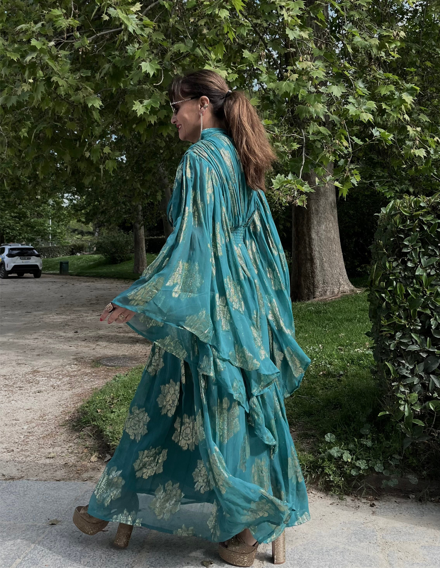 Vestido Maxi Esmeralda Oro