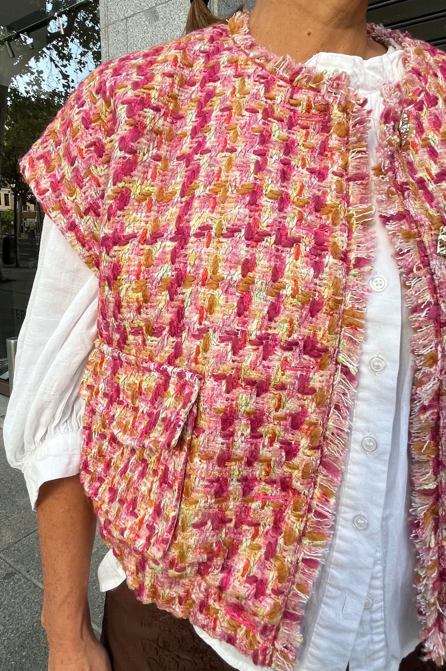 Chaleco Tweed multicolor.