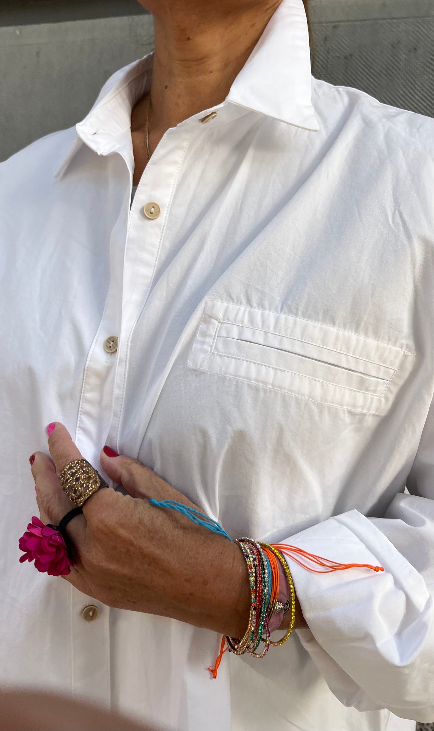 Maxi camisa Marrón / Blanca