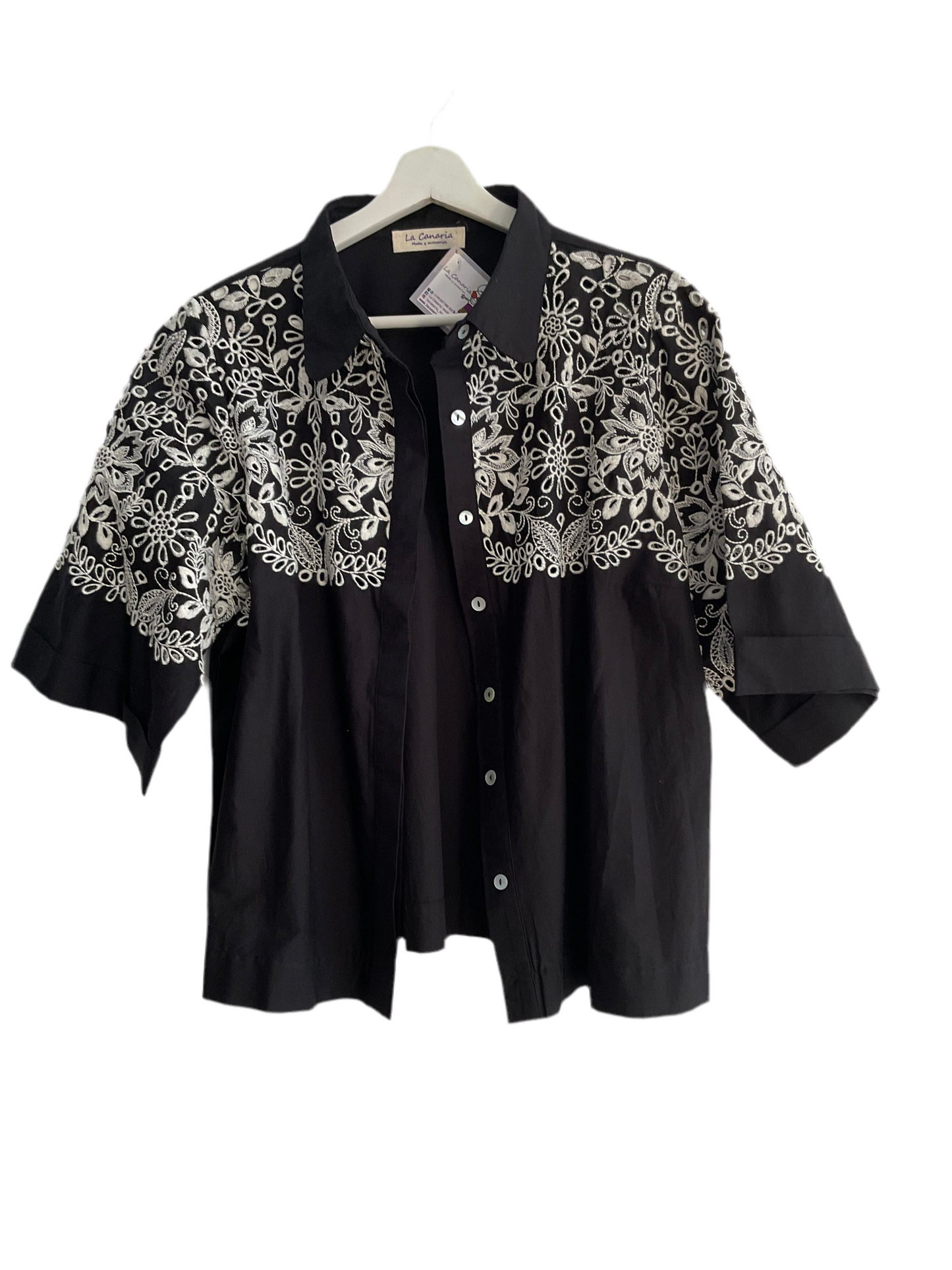 Camisa algodón bordada