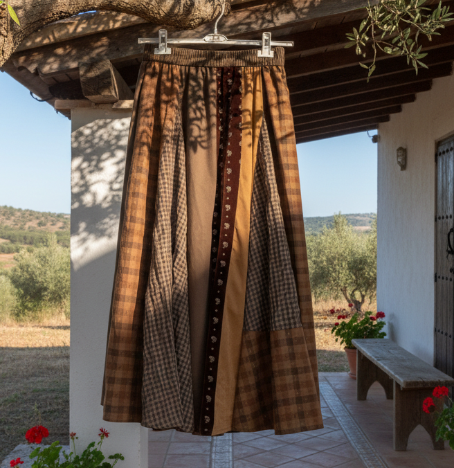 Falda Patchwork Tierra