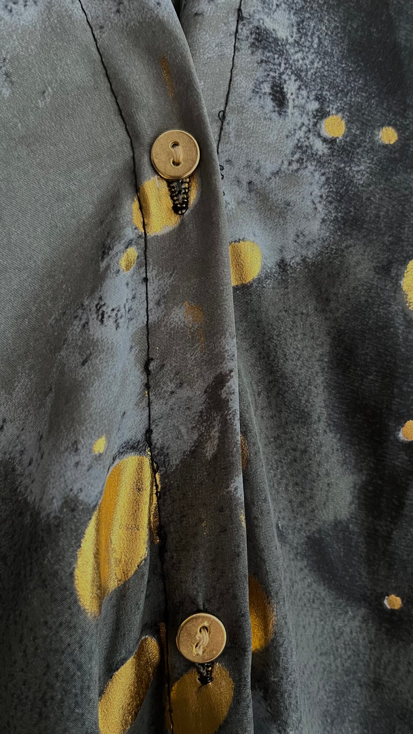 Vestido/Maxi chaqueta.Seda 70% (GRIS ORO / FUCSIA ORO/ AZUL ORO)