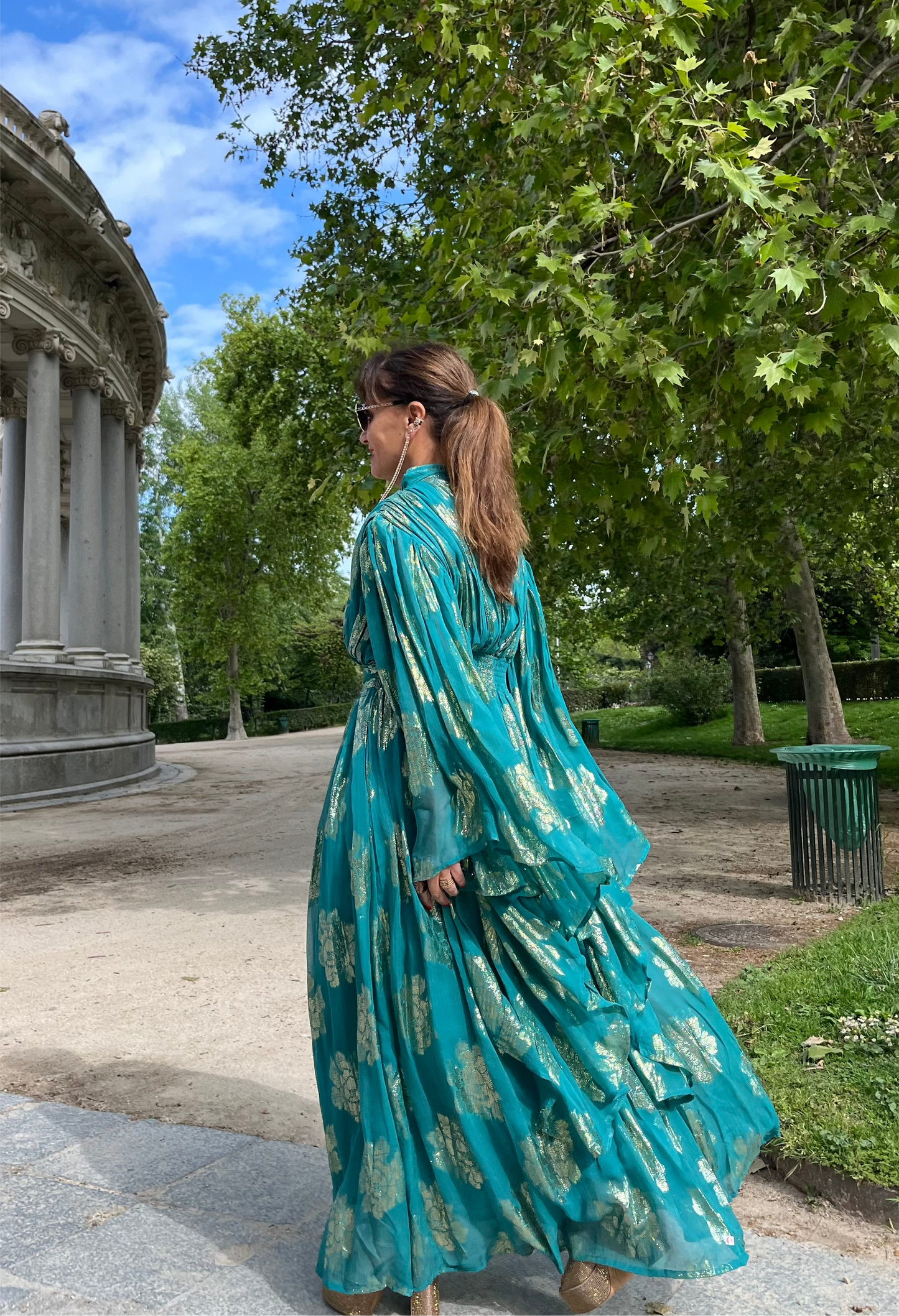 Vestido Maxi Esmeralda Oro