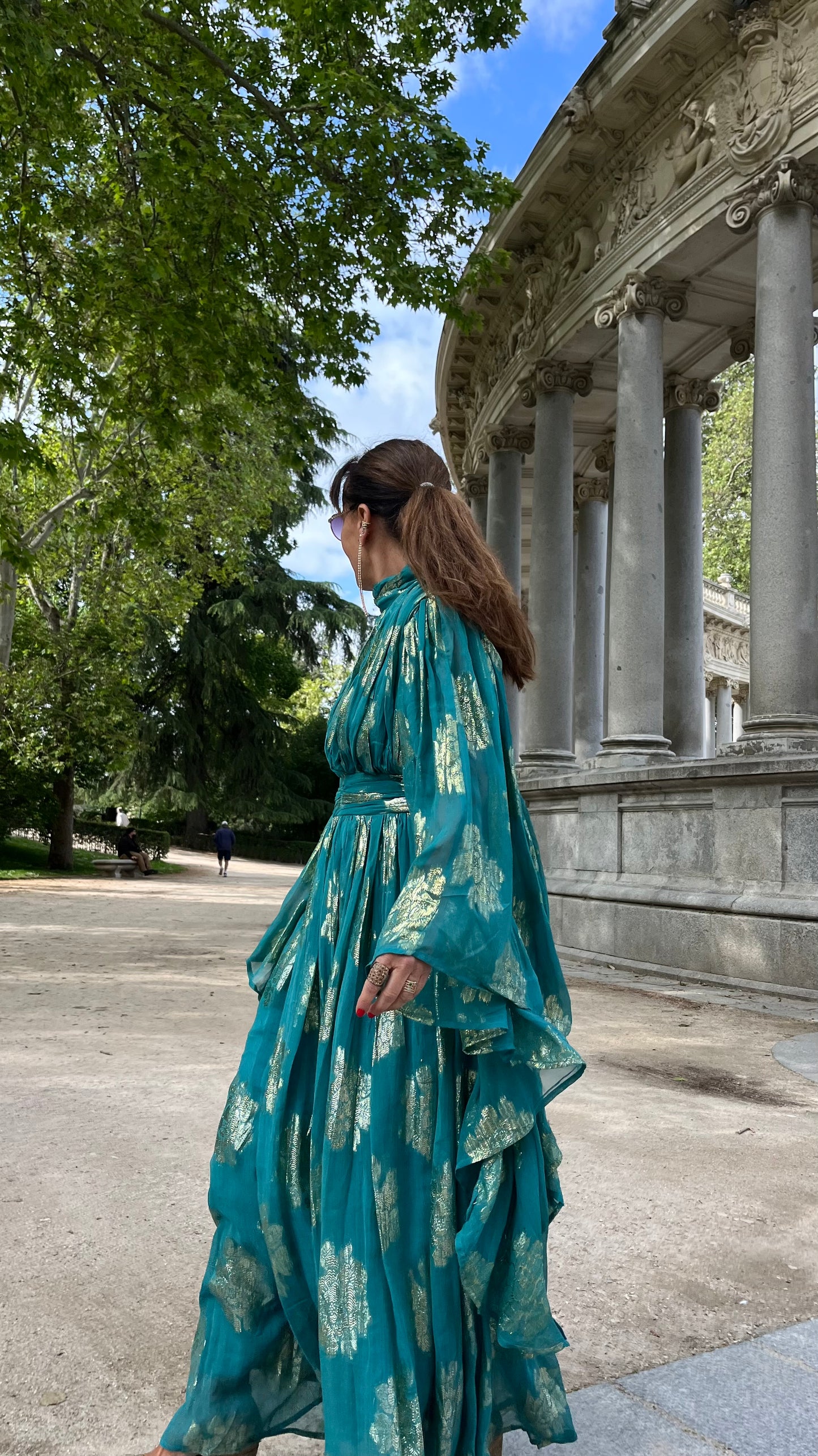 Vestido Maxi Esmeralda Oro