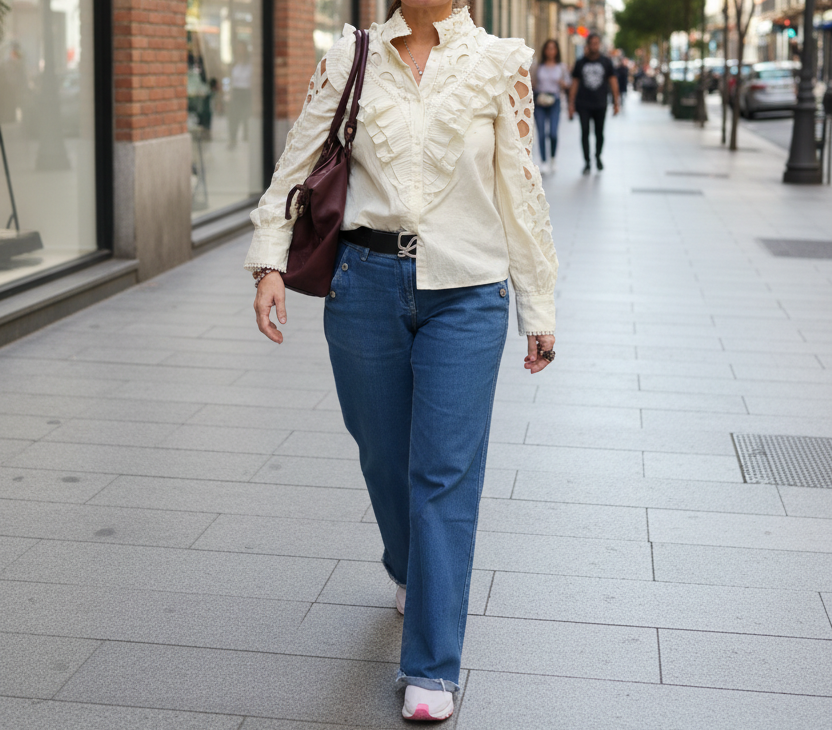 Camisa Volantes Calados