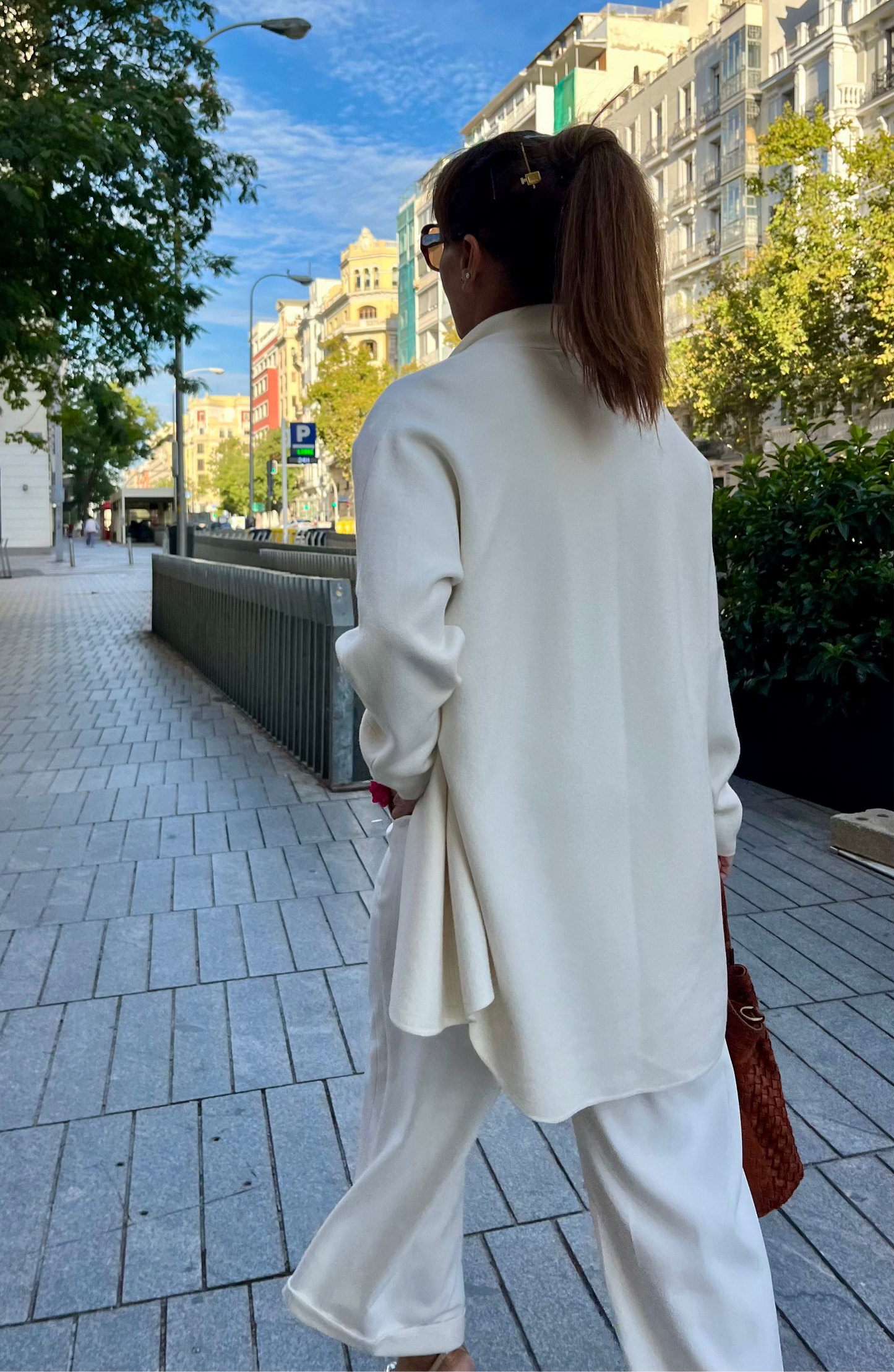 Chaqueta de punto cruda / burdeos.