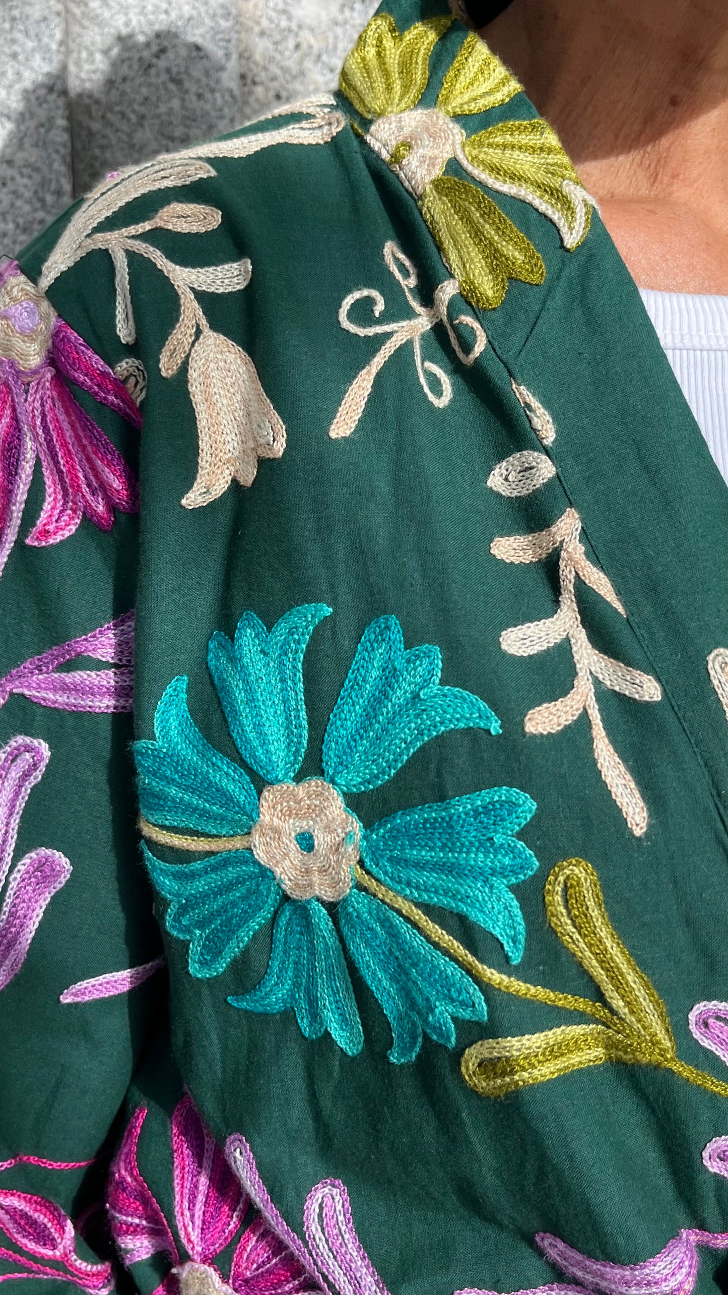 Chaqueta bordada multicolor