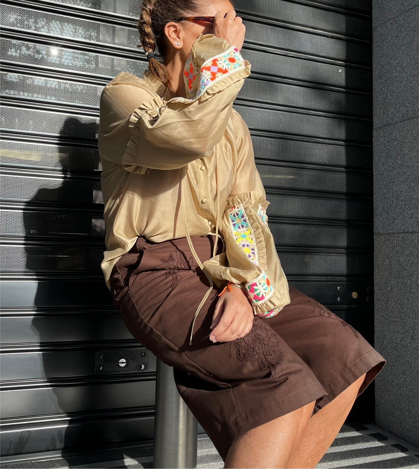 Camisa Tencel manga abullonada