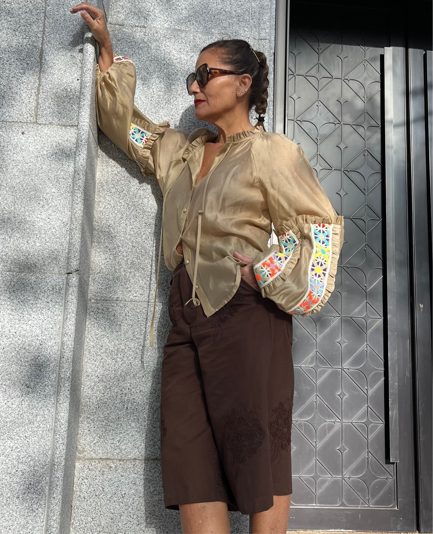 Camisa Tencel manga abullonada