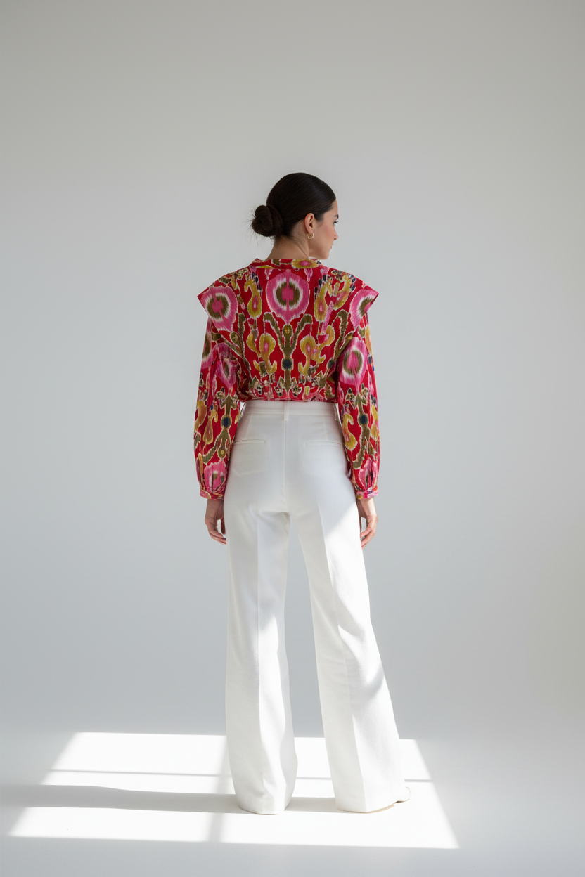 Camisa algodón tonos rojos mujer tendencia primavera verano