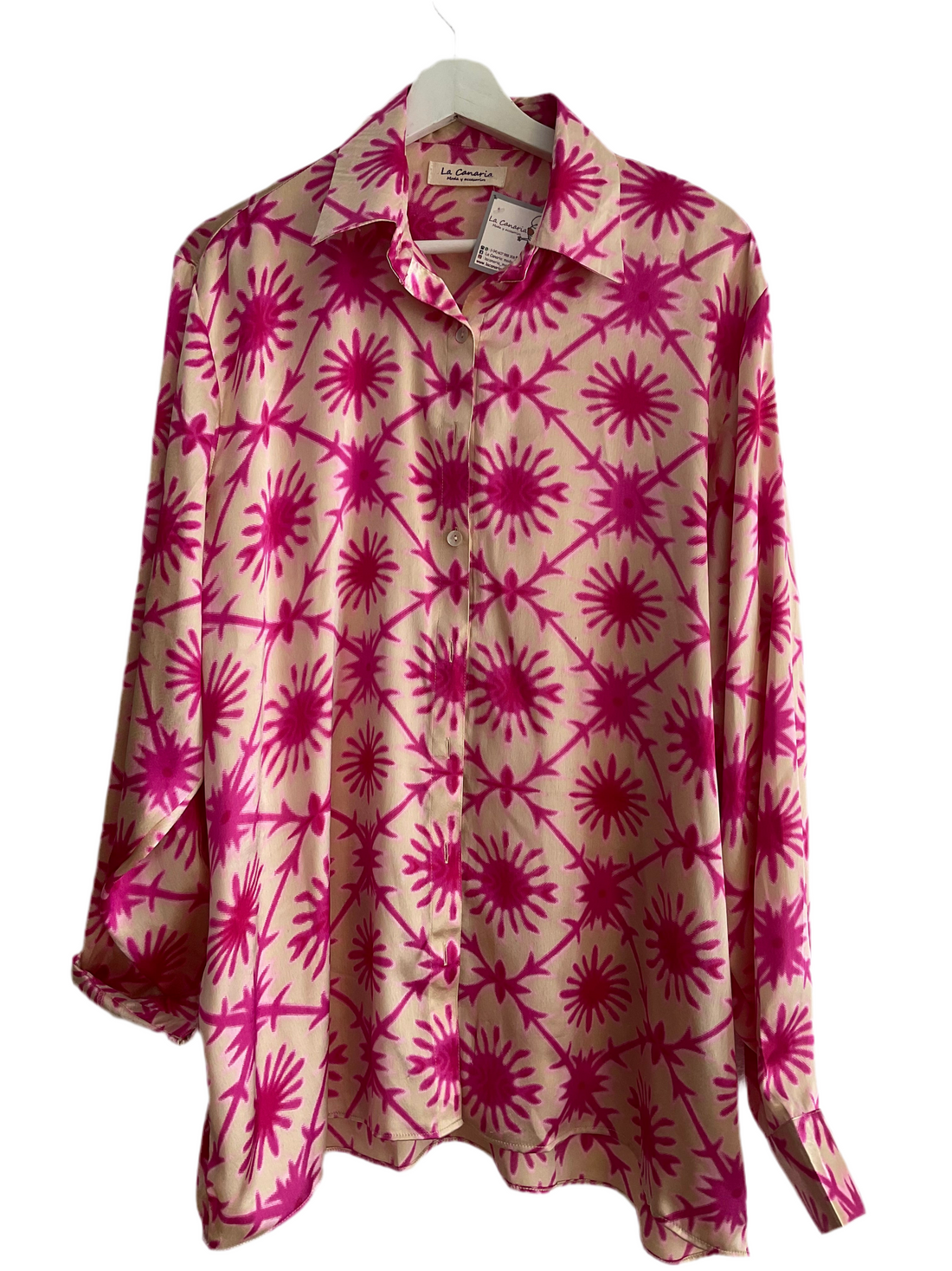 Camisa satén fucsia