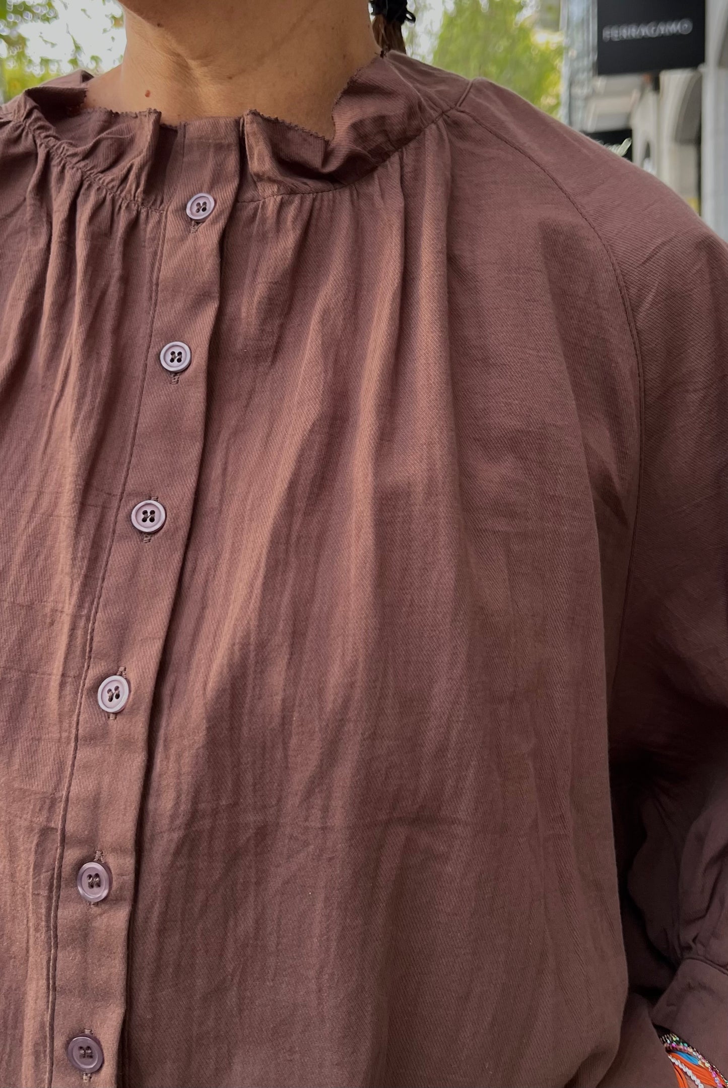 Camisa Marrón chocolate / Vino Burdeos
