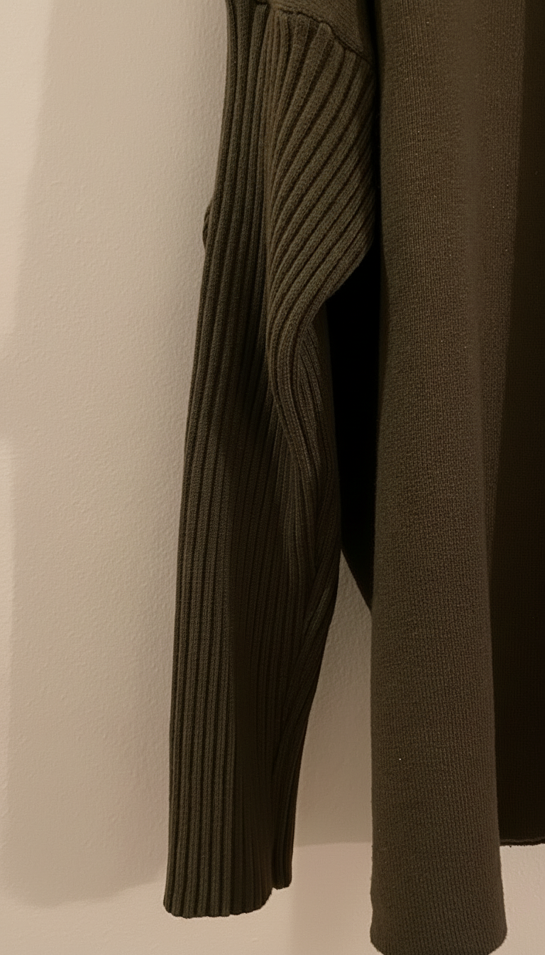 Jersey de punto manga canalé