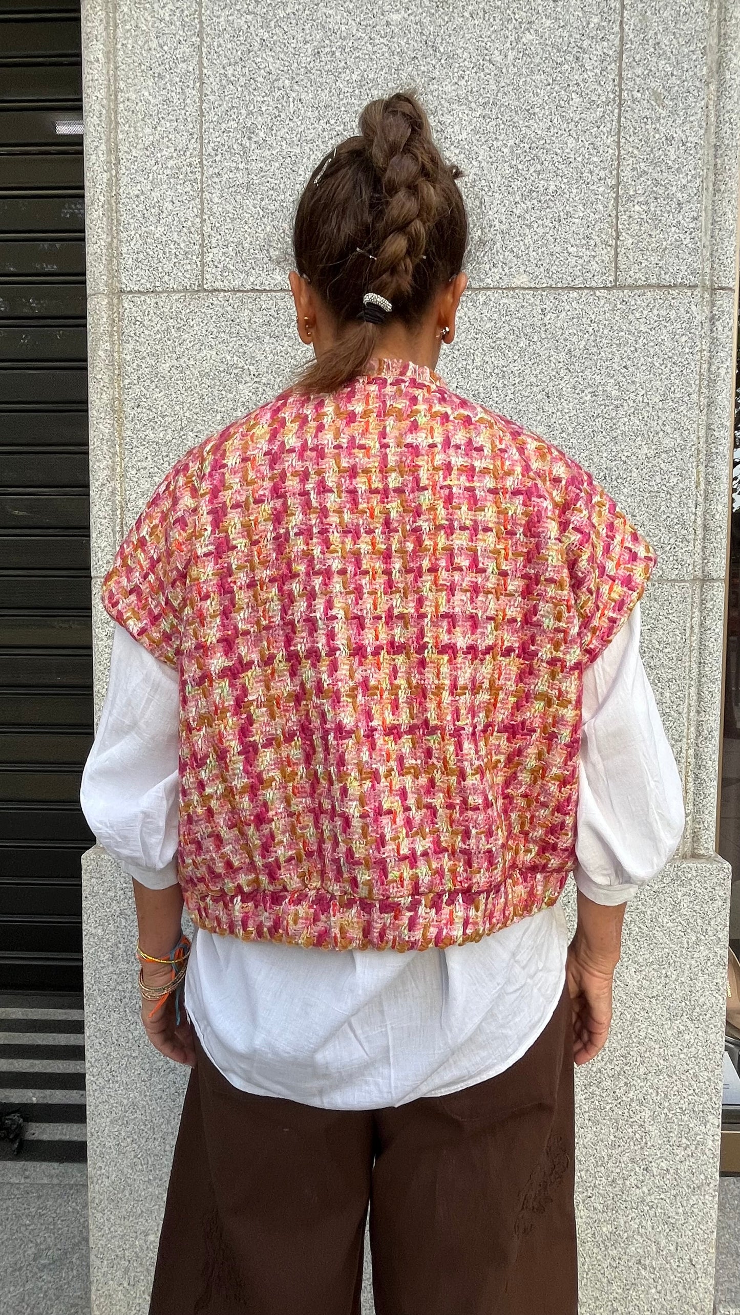 Chaleco Tweed multicolor.