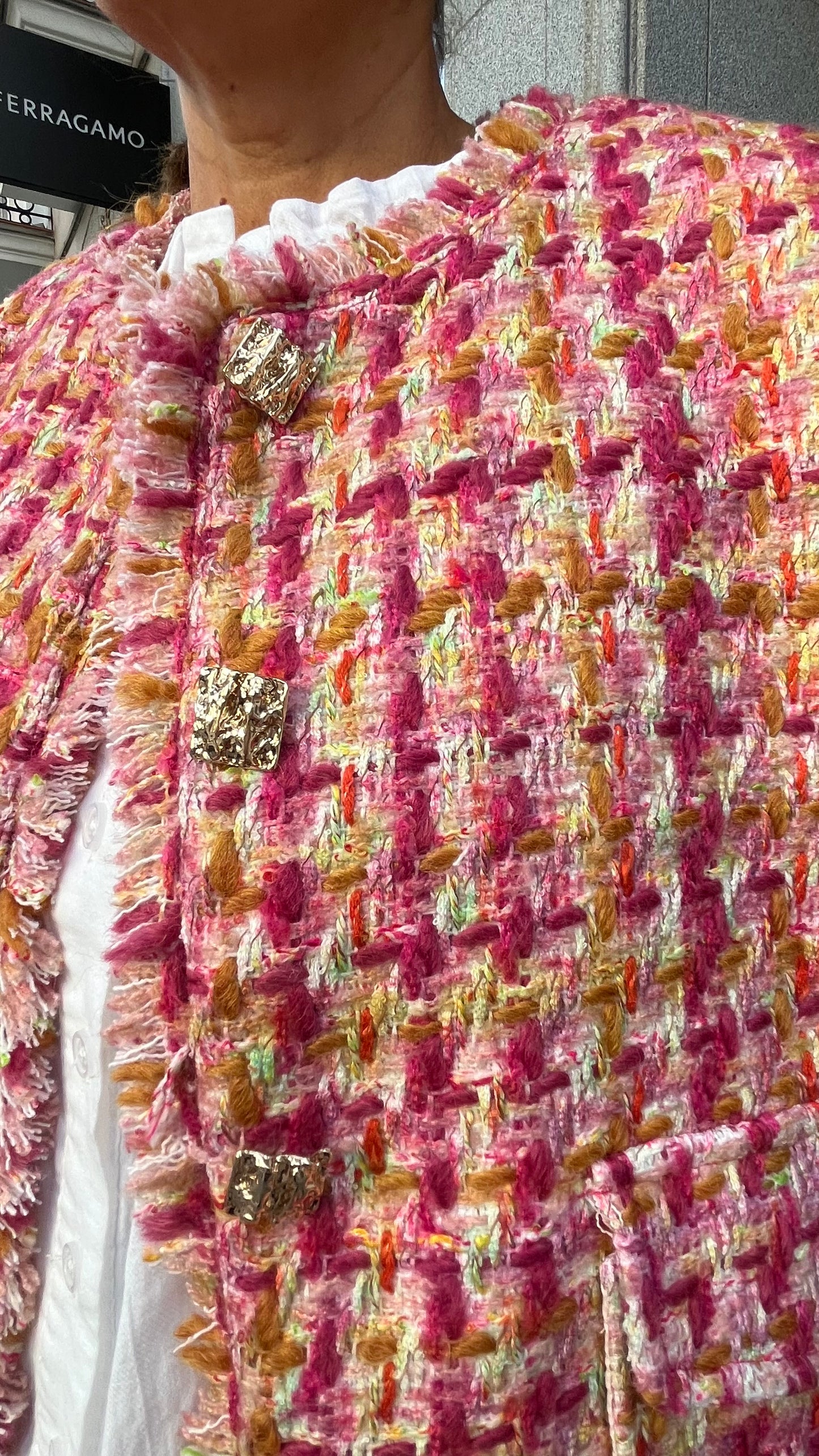 Chaleco Tweed multicolor.