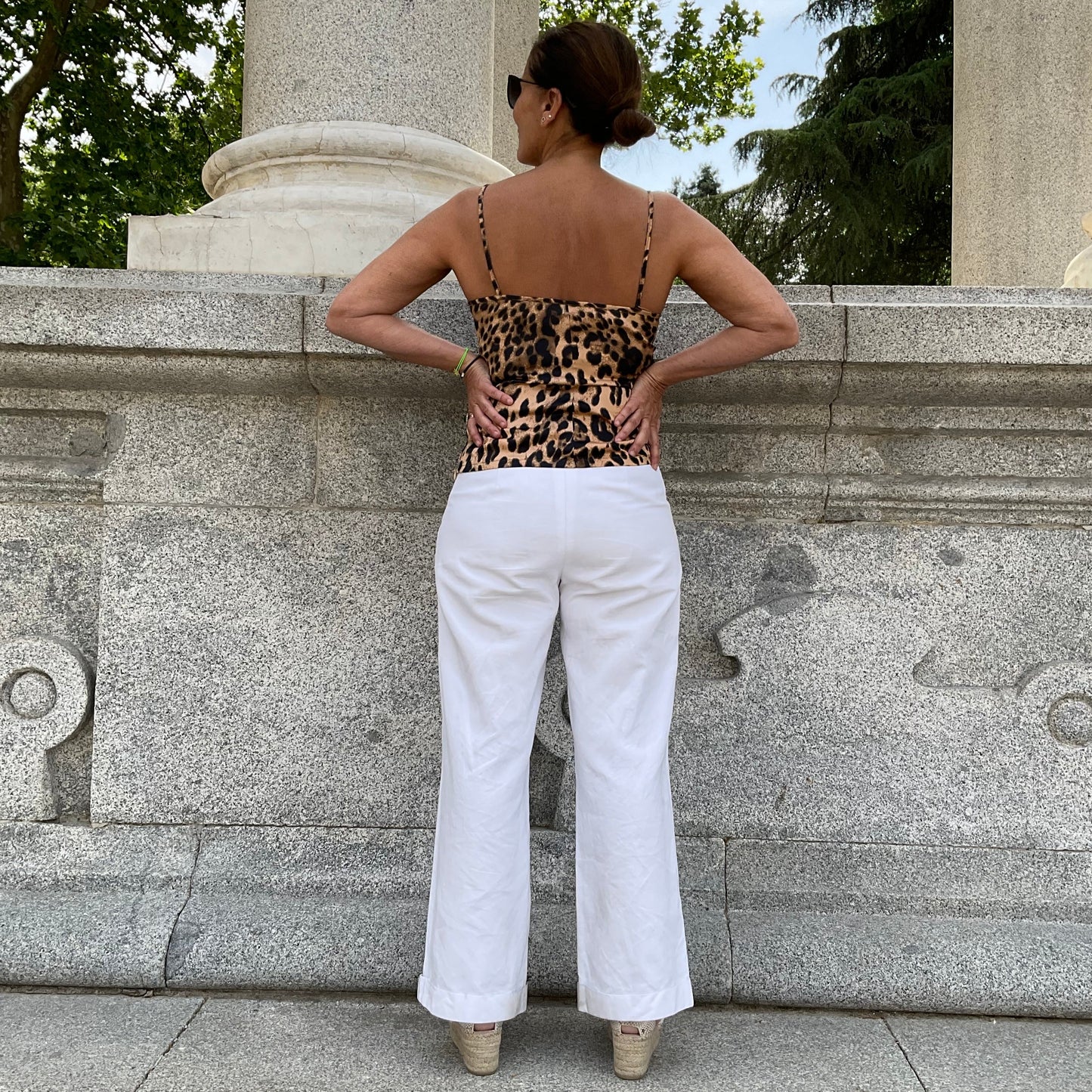 Top tirantes animal print