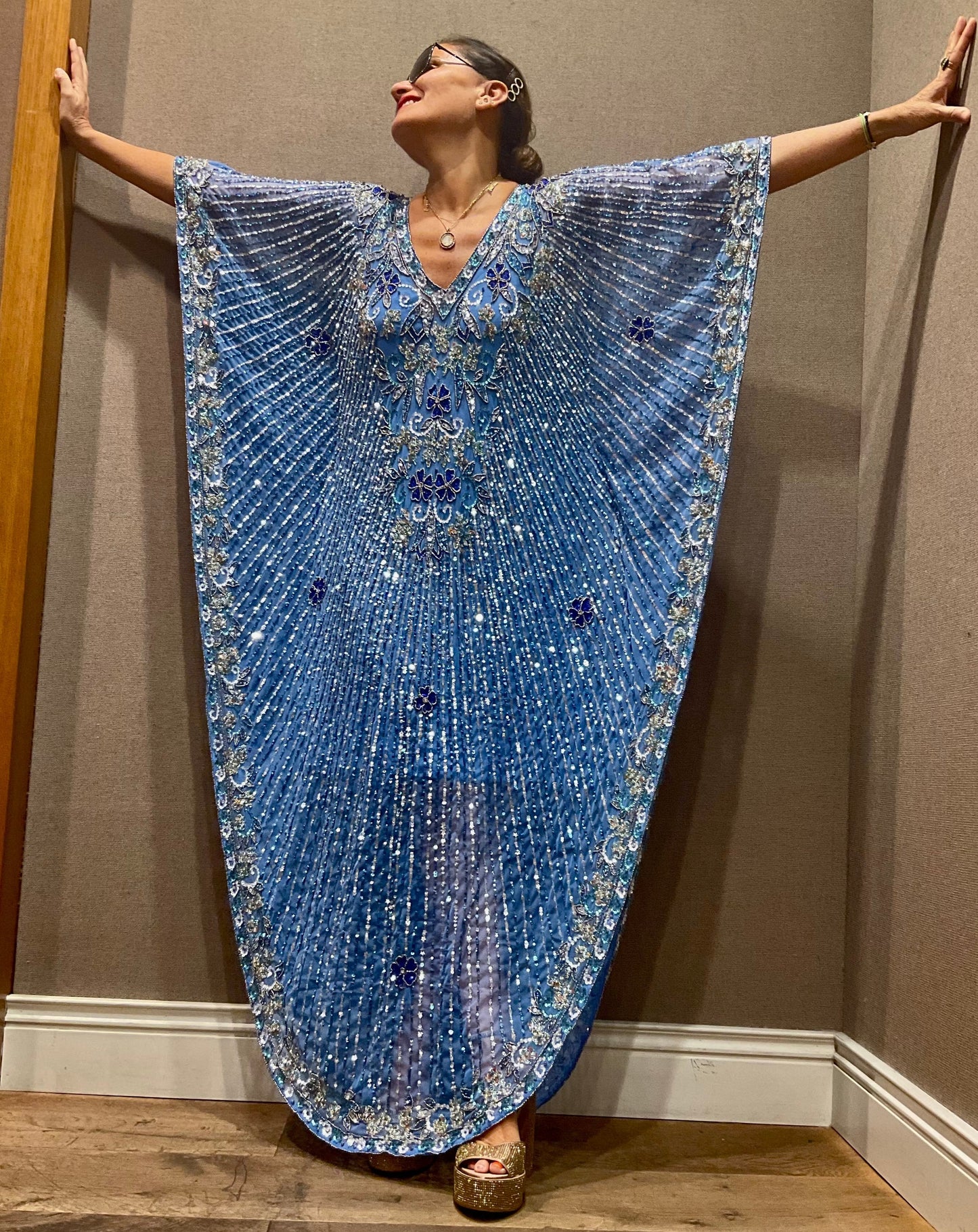 Kaftán joya azul