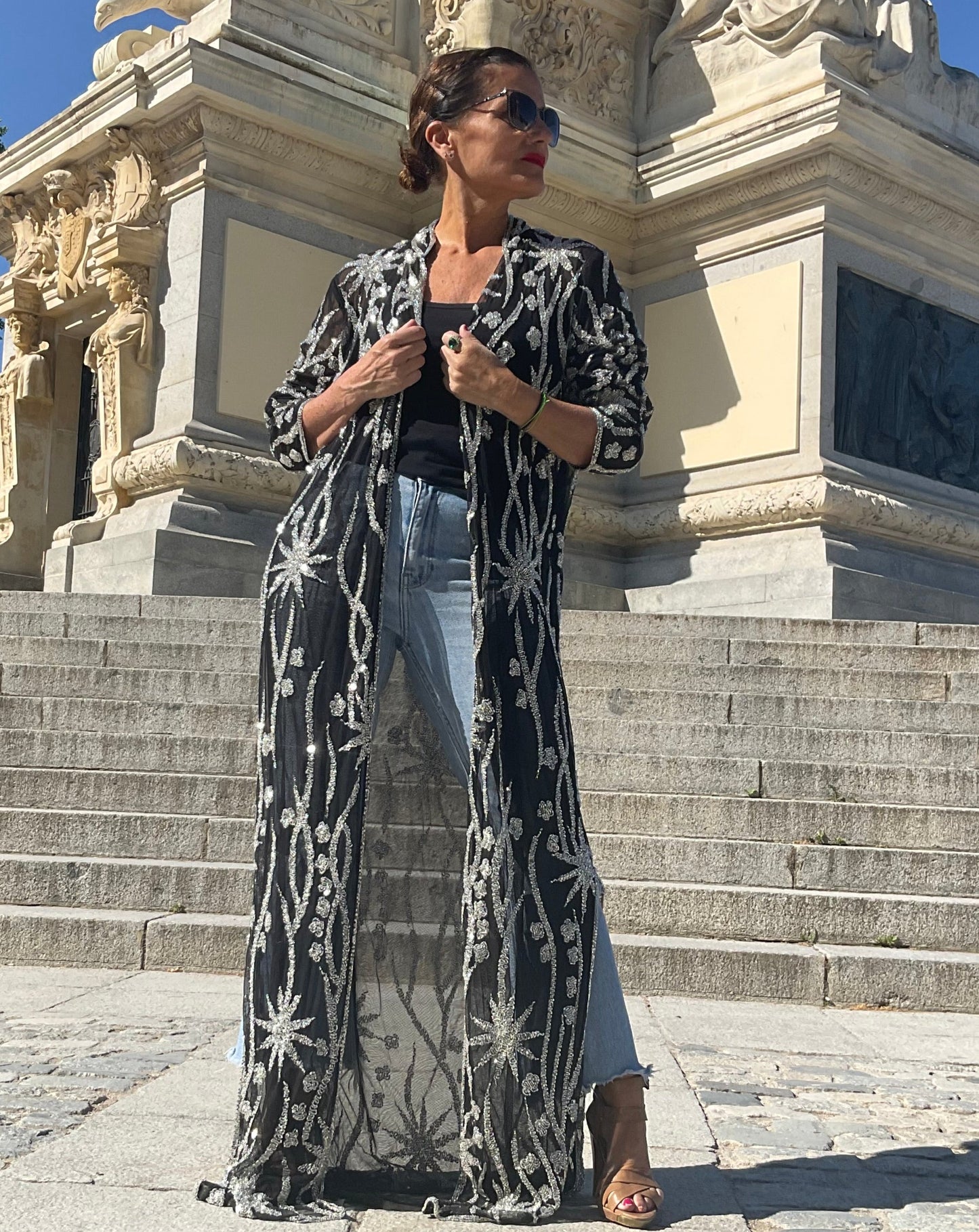 Chaqueta negra joya estrella