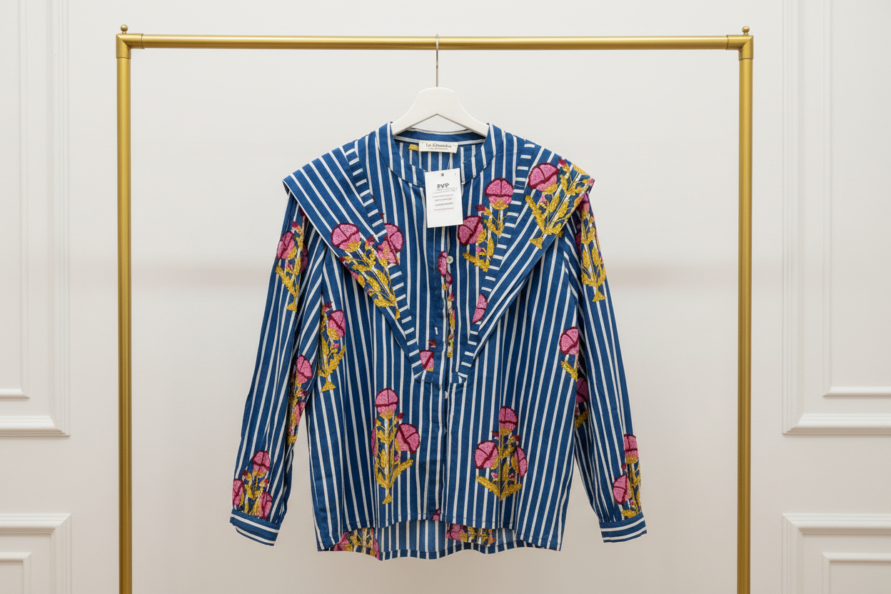 Camisa rayas mujer azul marinera