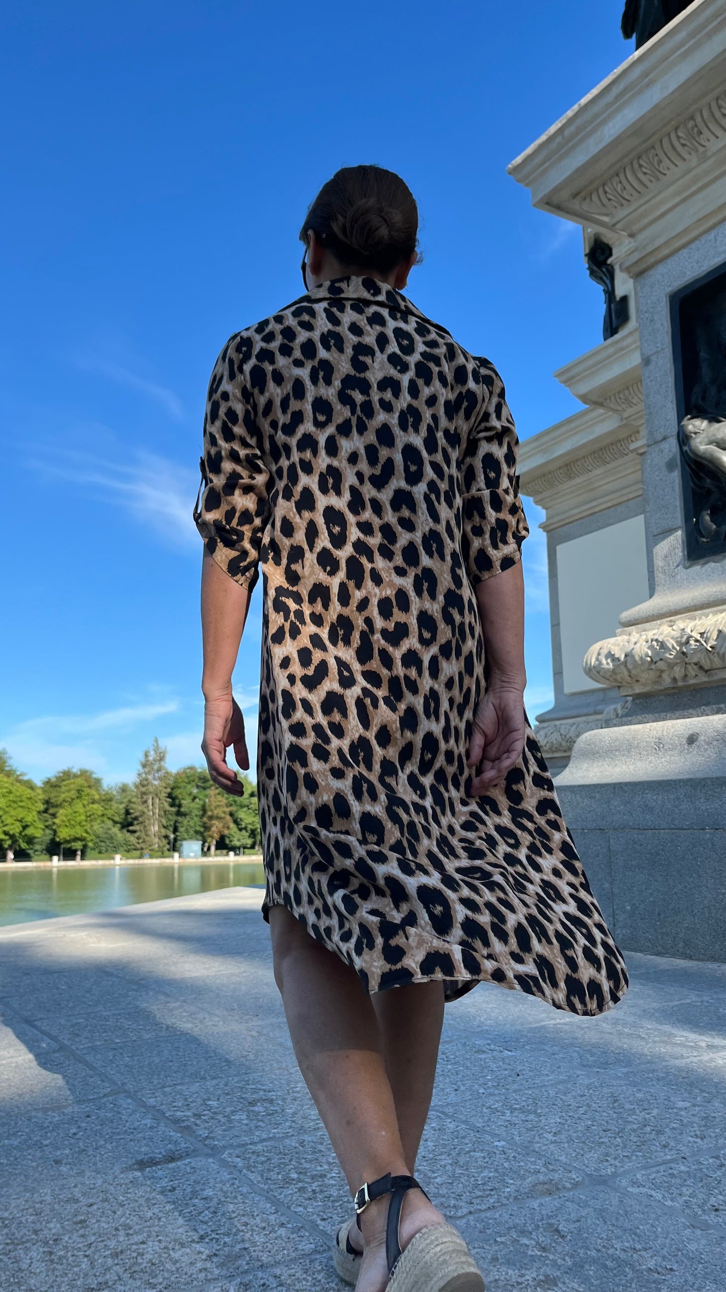 Vestido camisero animal print