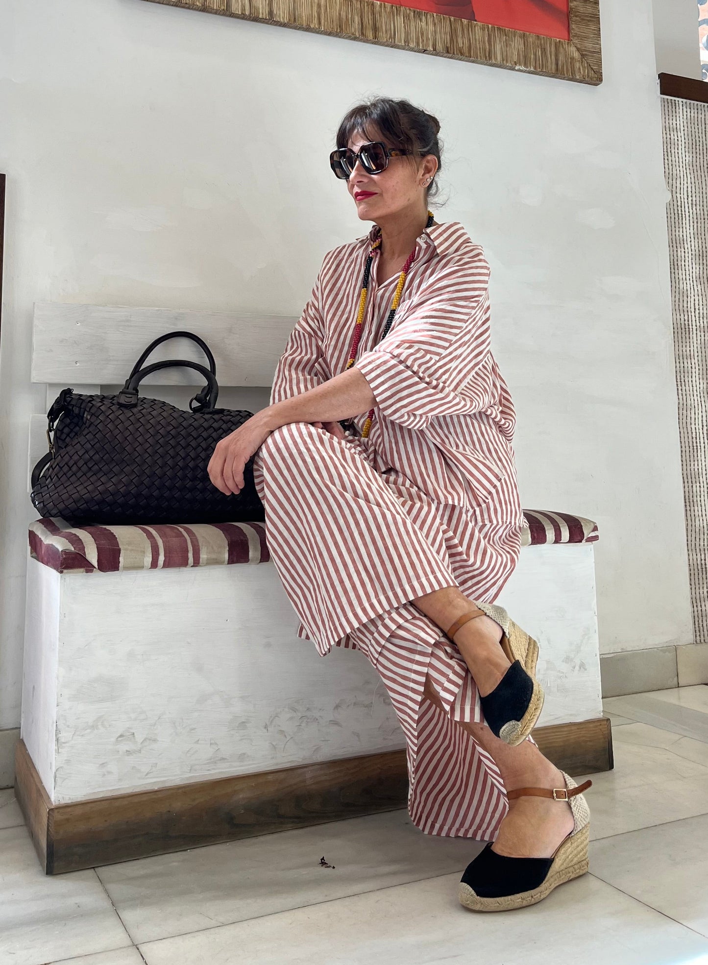 Conjunto oversize mujer tallas grandes rojo teja terracota