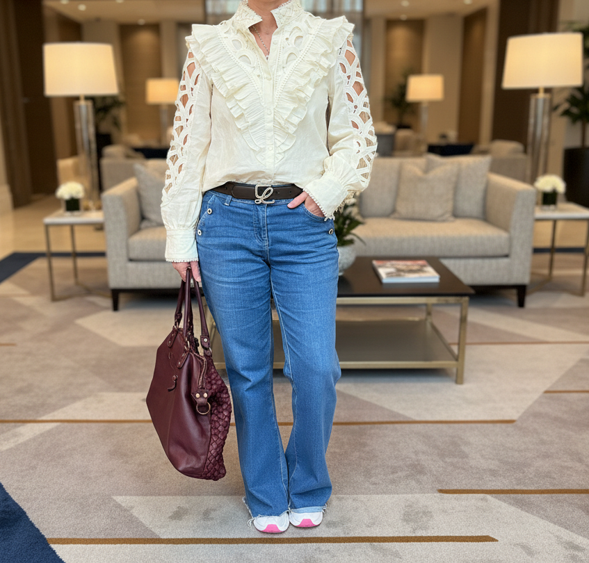 Camisa Volantes Calados