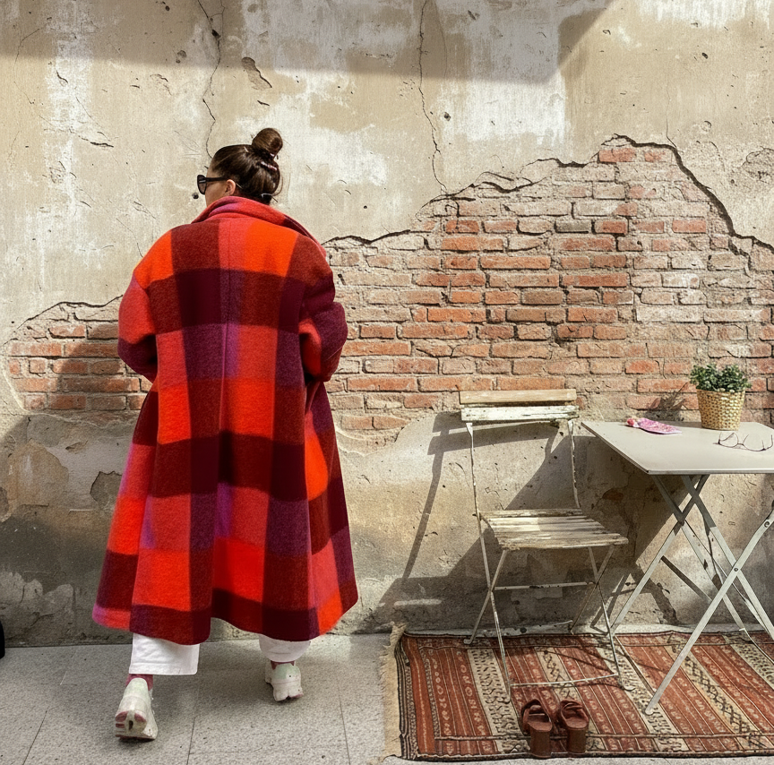 Abrigo de lana Fuego