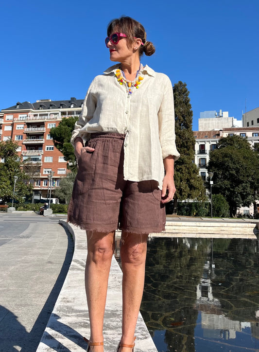 Camisa de lino crudo