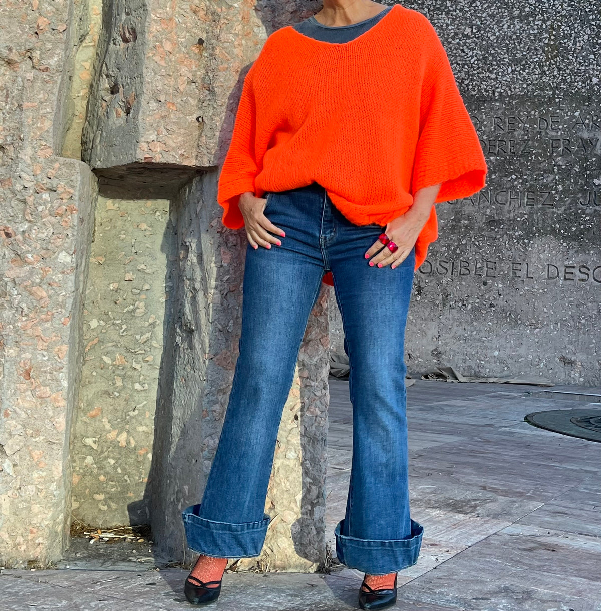 Jersey naranja de mujer La Canaria, vista lateral
