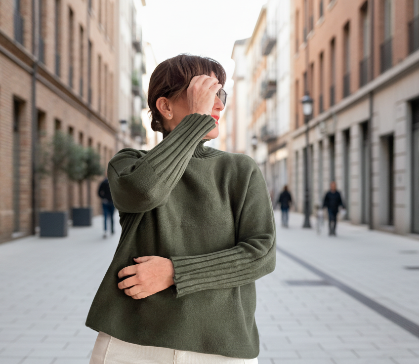 Jersey de punto Verde Oliva