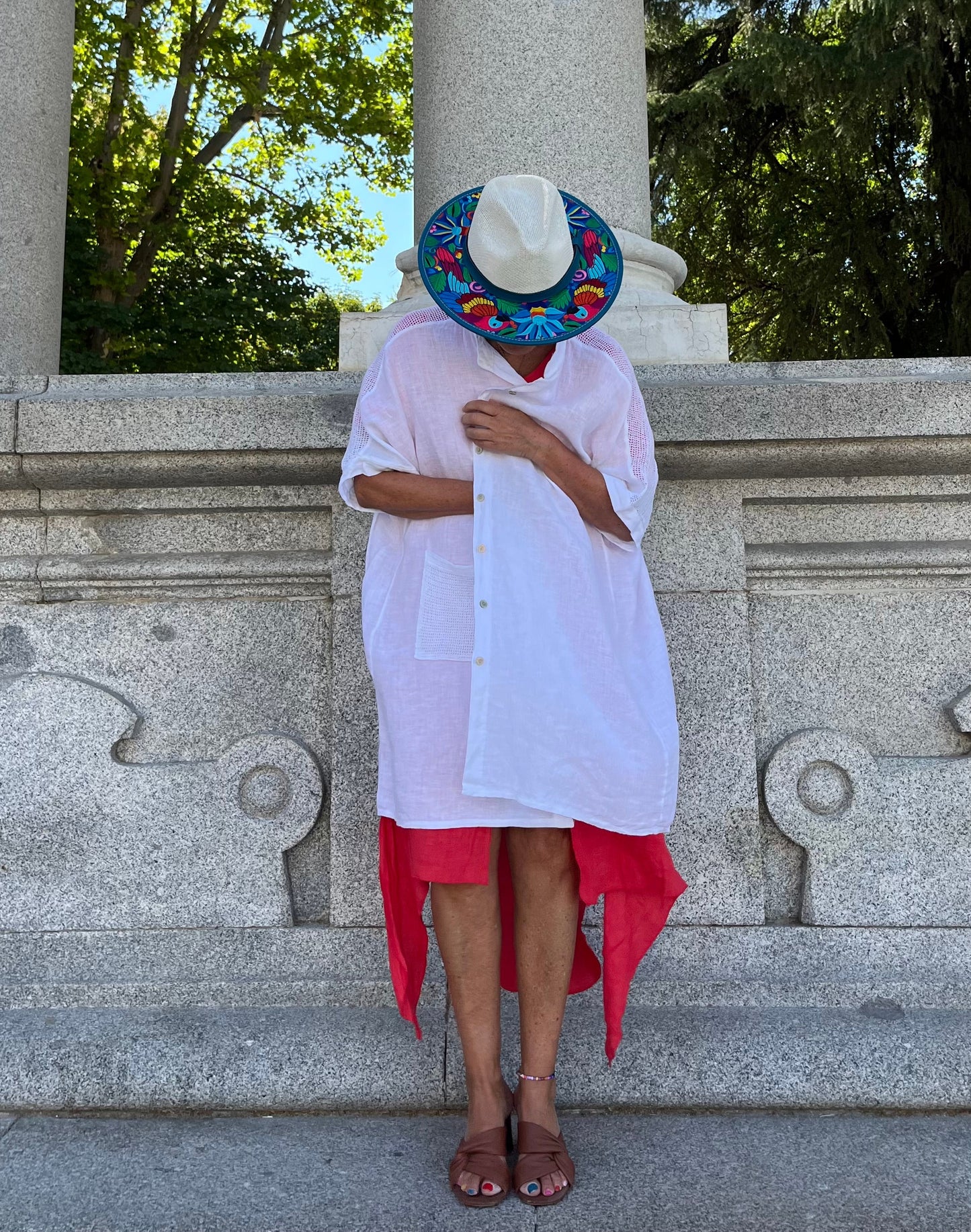 Lino-Chaqueta-Vestido blanco.