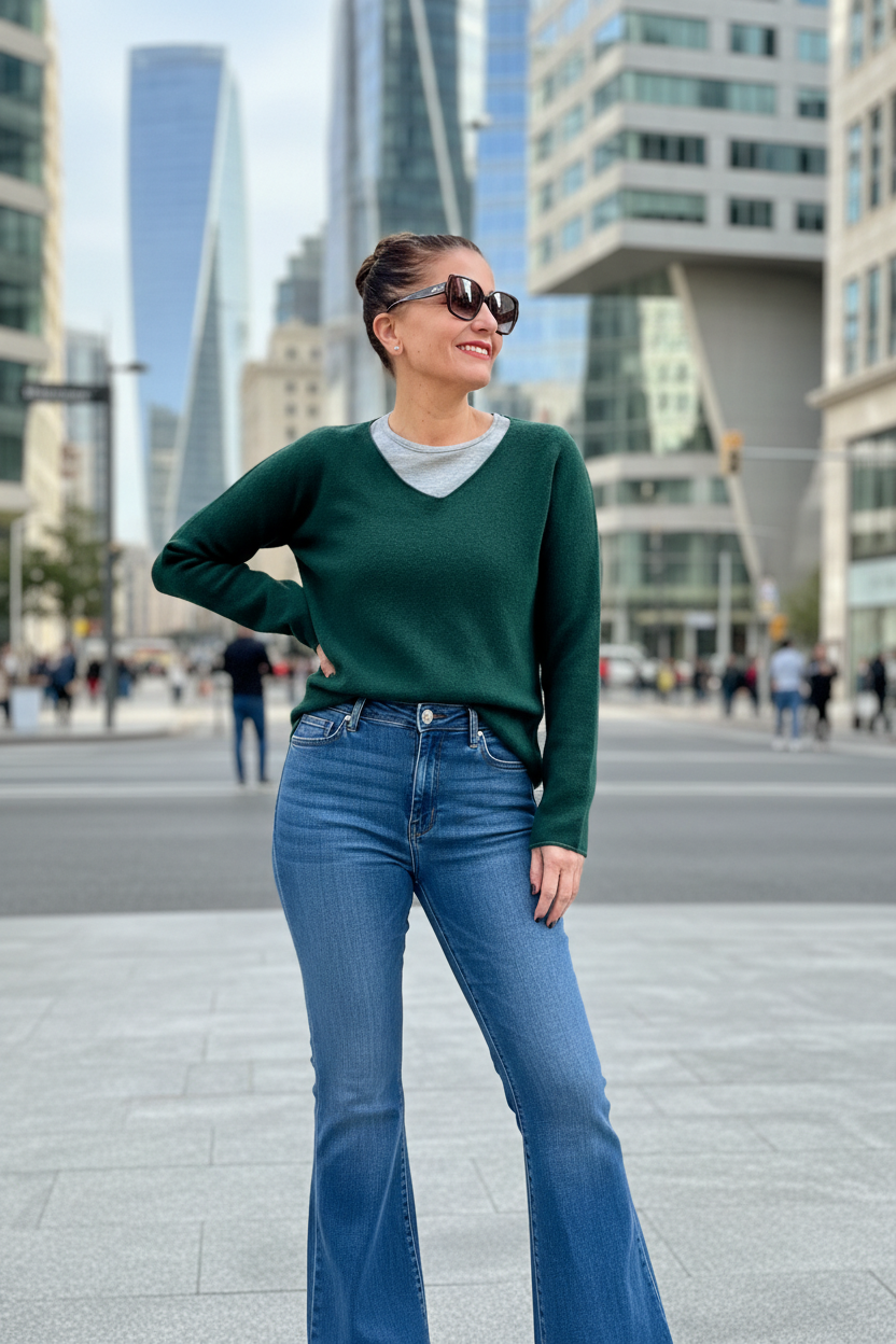 Jersey pico verde botella